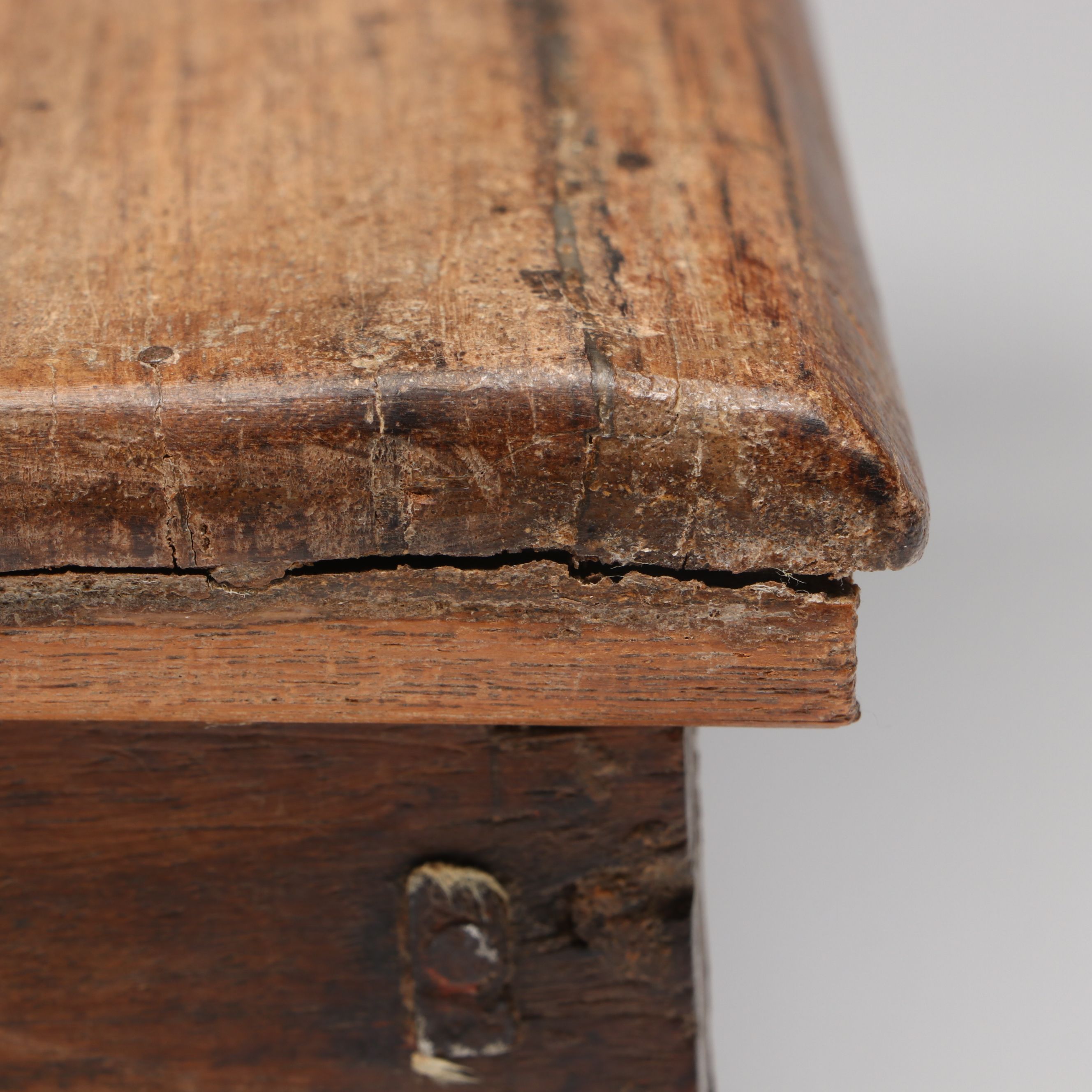 Tapestry Top Wooden Footstool with Wooden Money Box