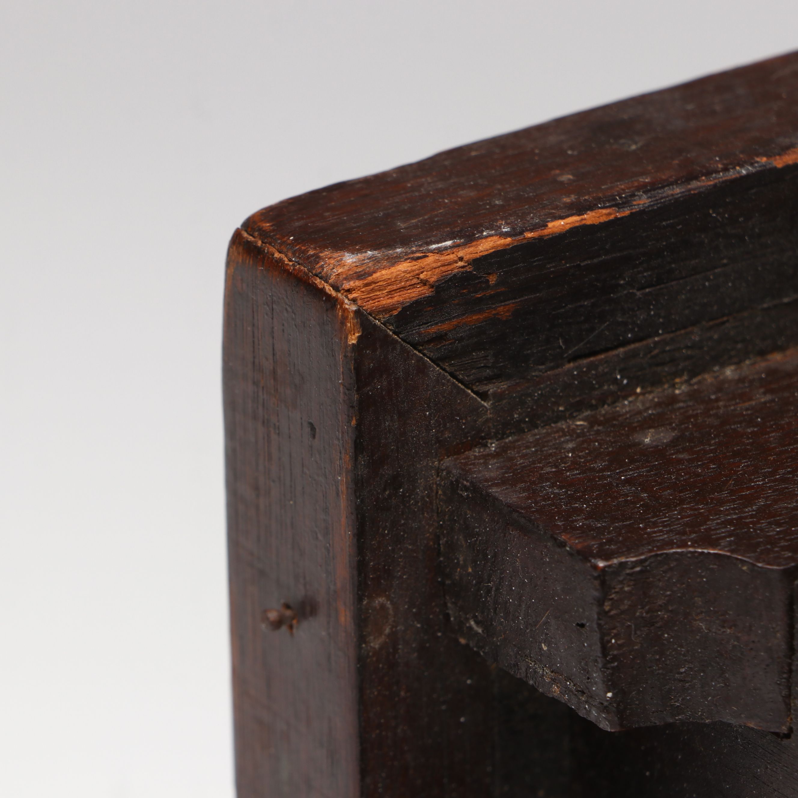 Tapestry Top Wooden Footstool with Wooden Money Box