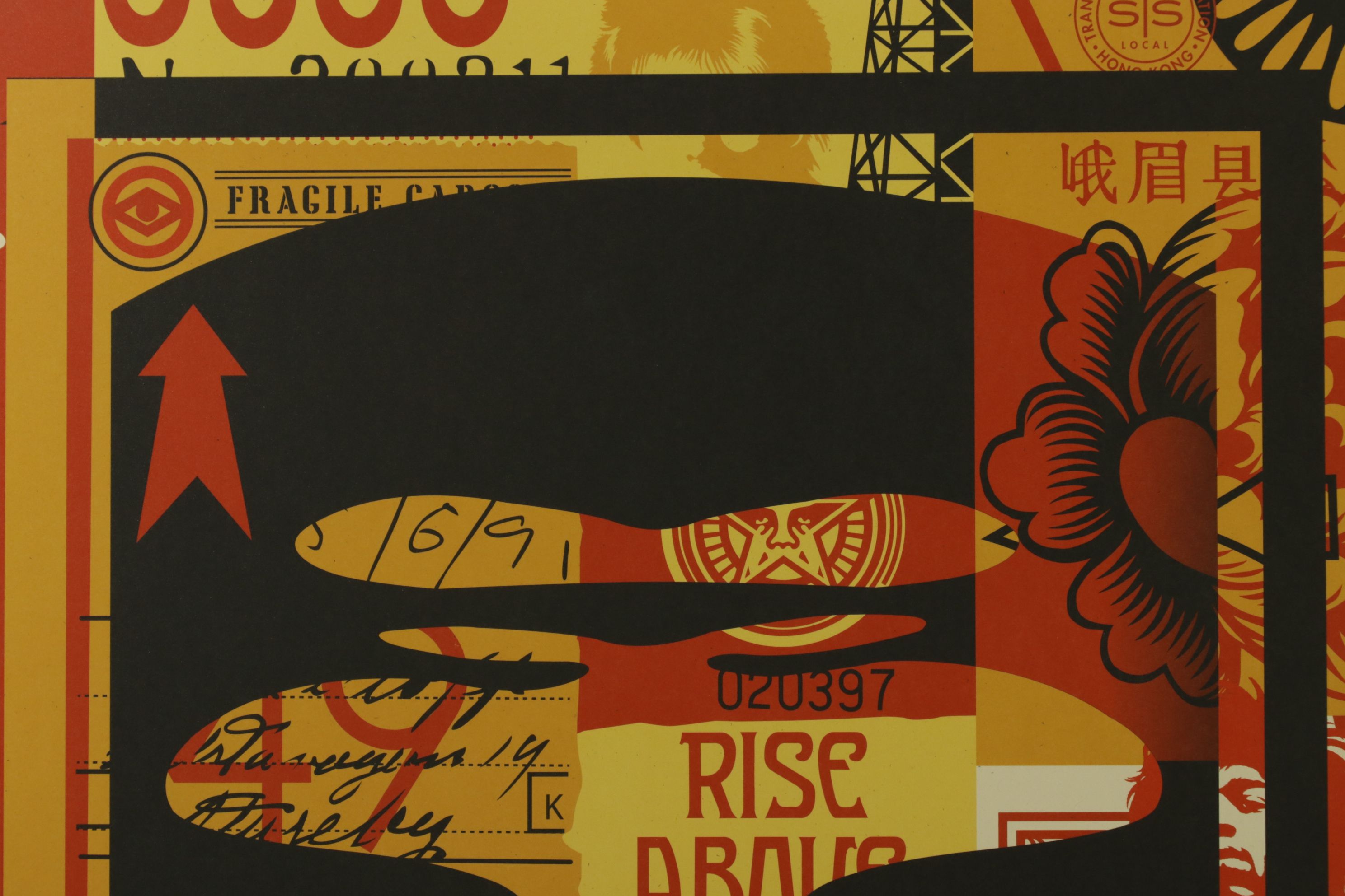 Shepard Fairey Triptych "3-Face Collage Icon" Offset Lithograph, 2026