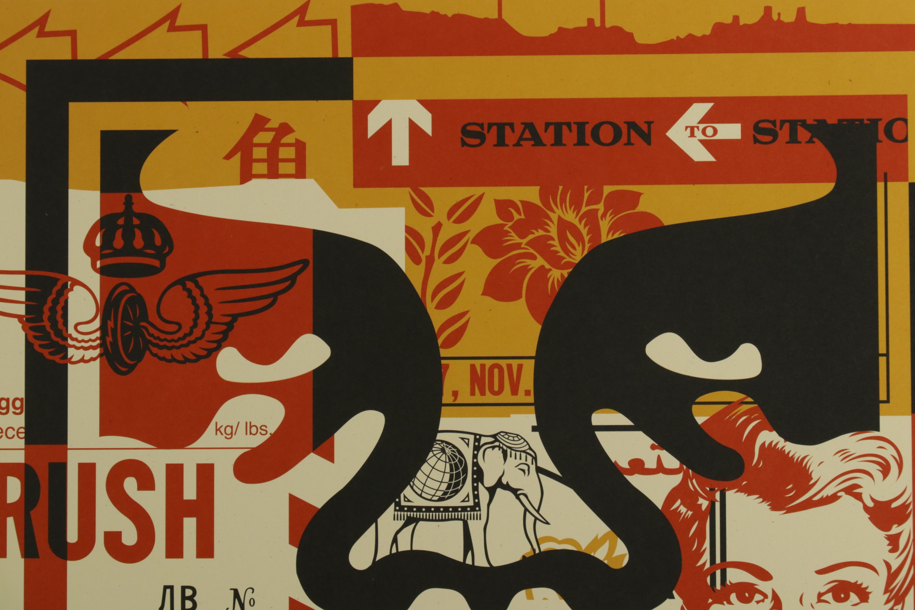 Shepard Fairey Triptych "3-Face Collage Icon" Offset Lithograph, 2026