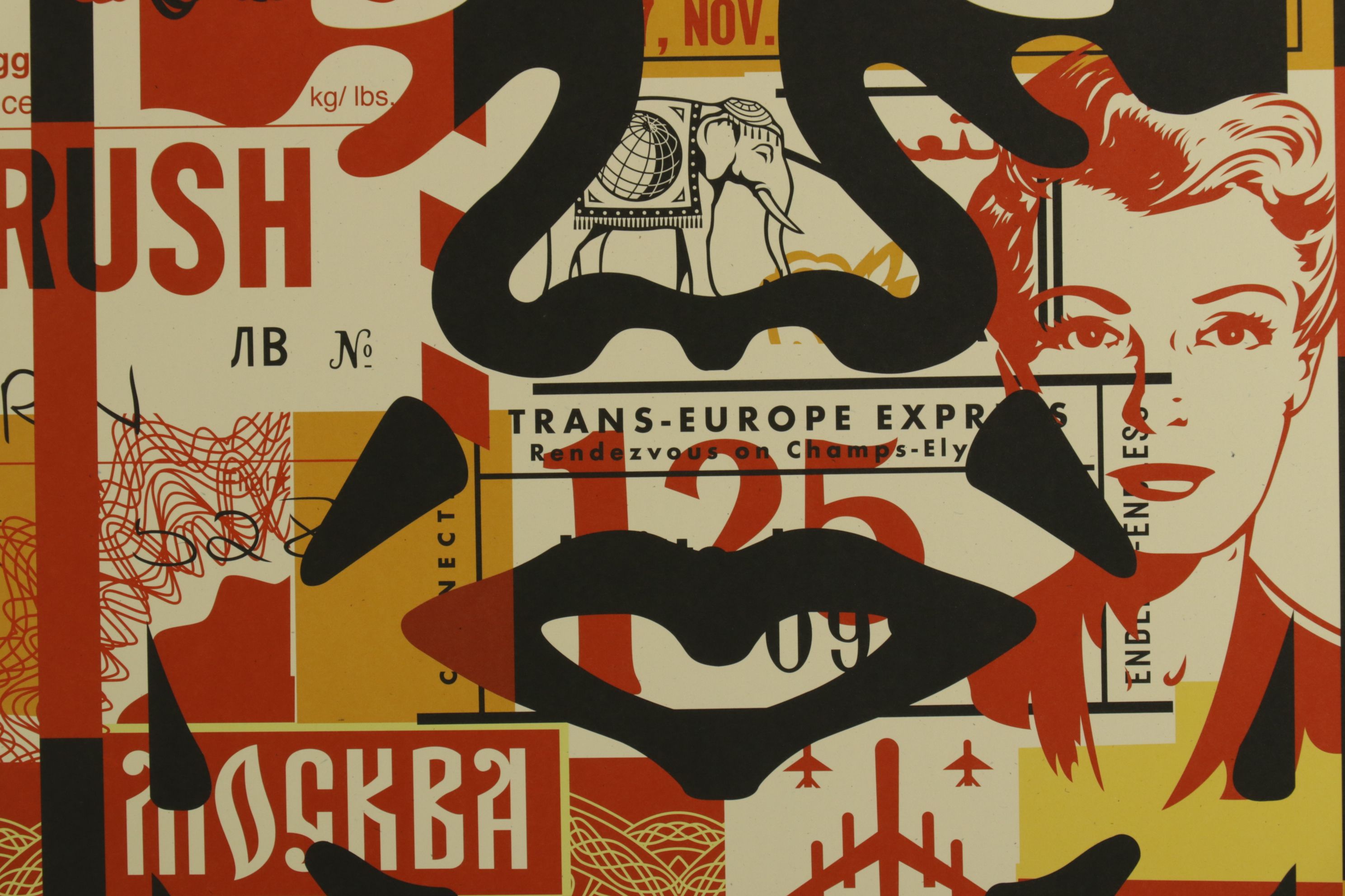 Shepard Fairey Triptych "3-Face Collage Icon" Offset Lithograph, 2026