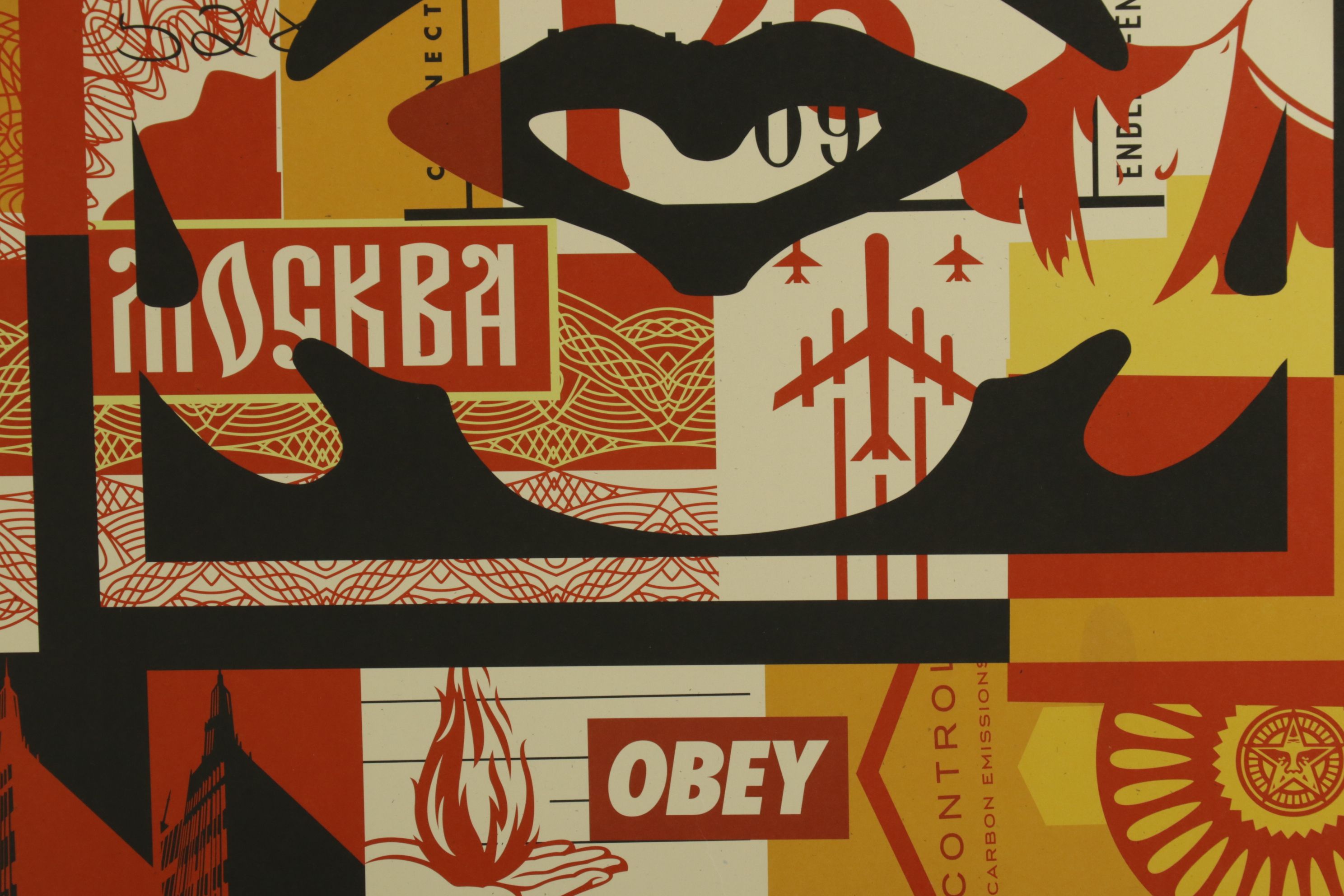 Shepard Fairey Triptych "3-Face Collage Icon" Offset Lithograph, 2026