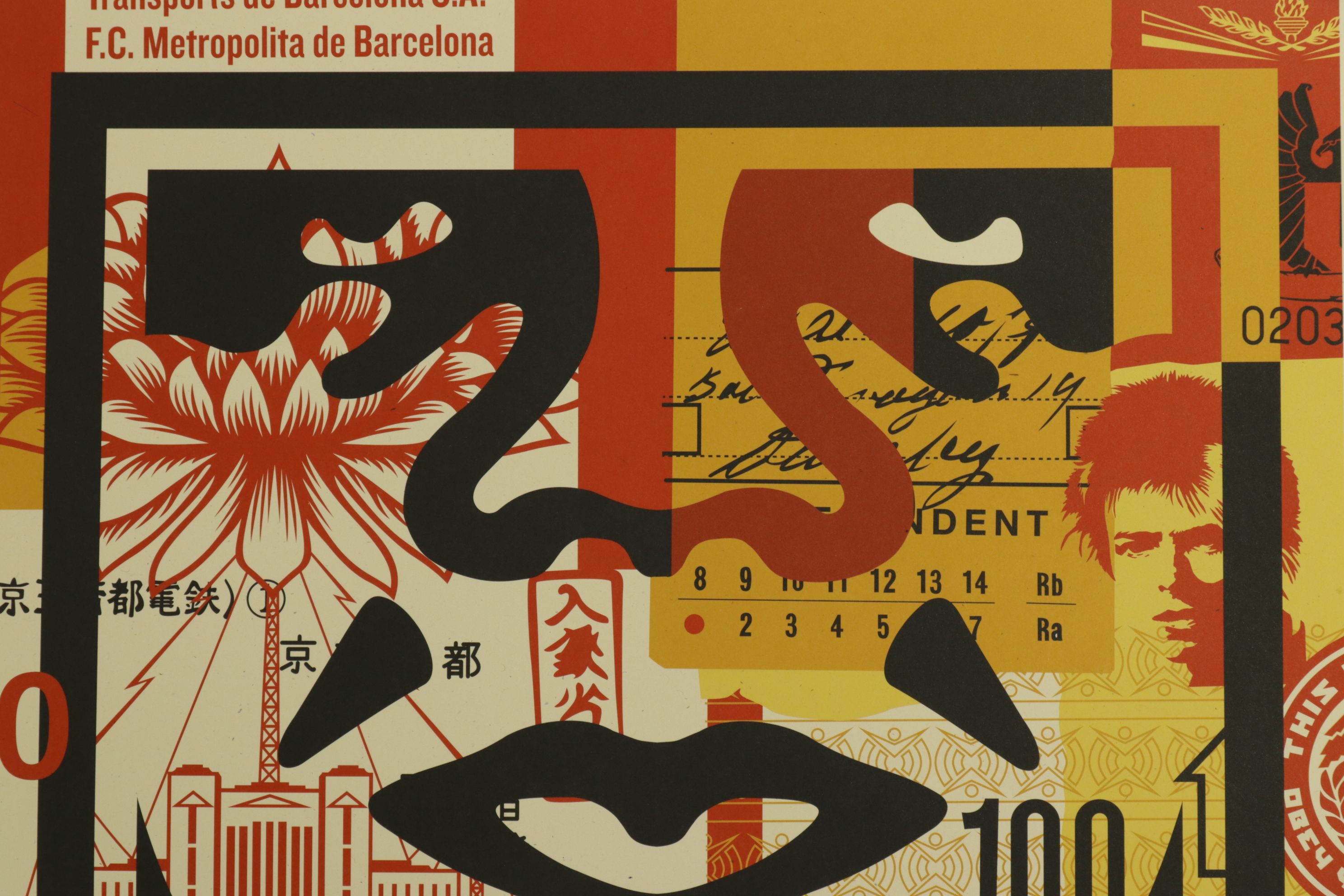 Shepard Fairey Triptych "3-Face Collage Icon" Offset Lithograph, 2026