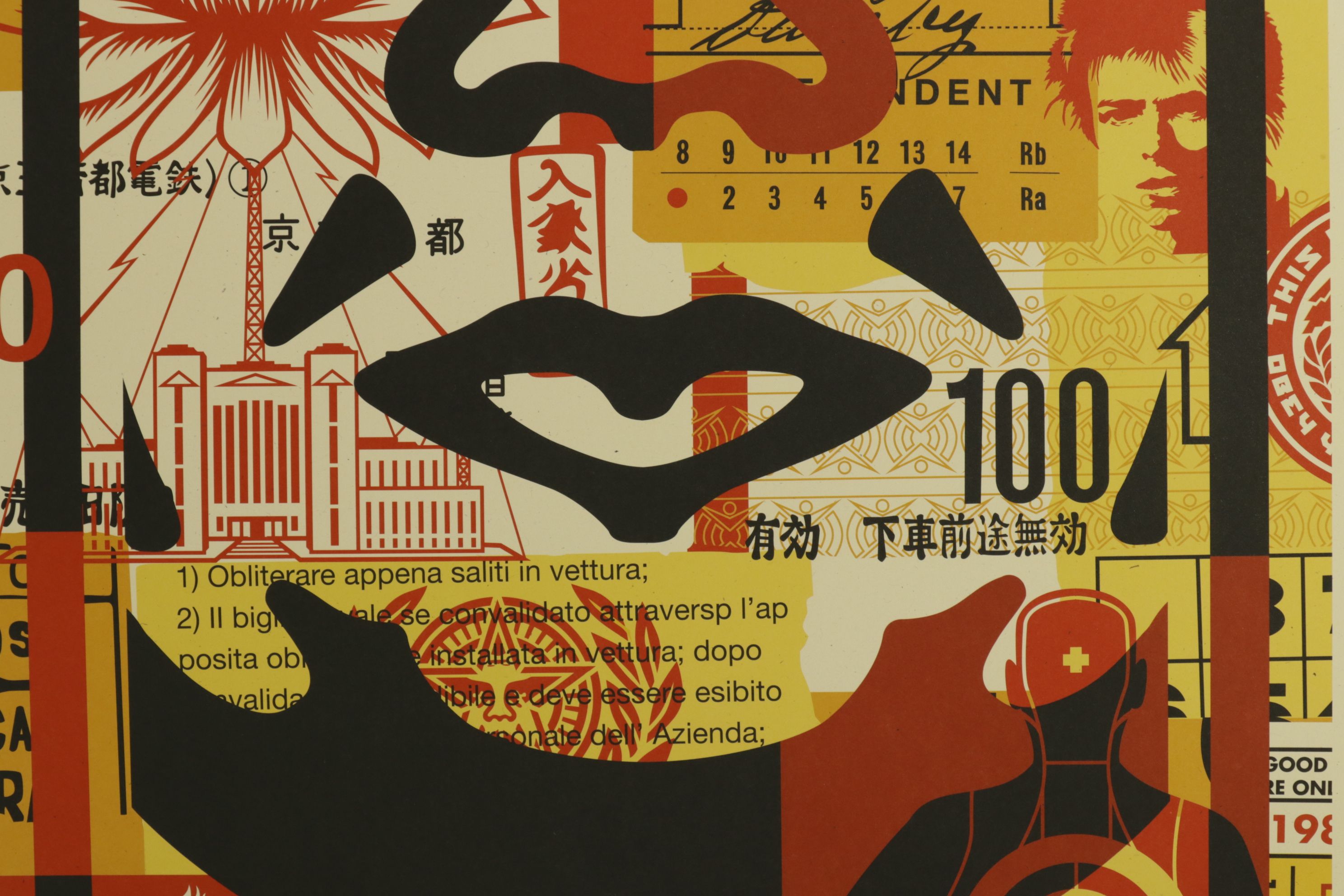 Shepard Fairey Triptych "3-Face Collage Icon" Offset Lithograph, 2026