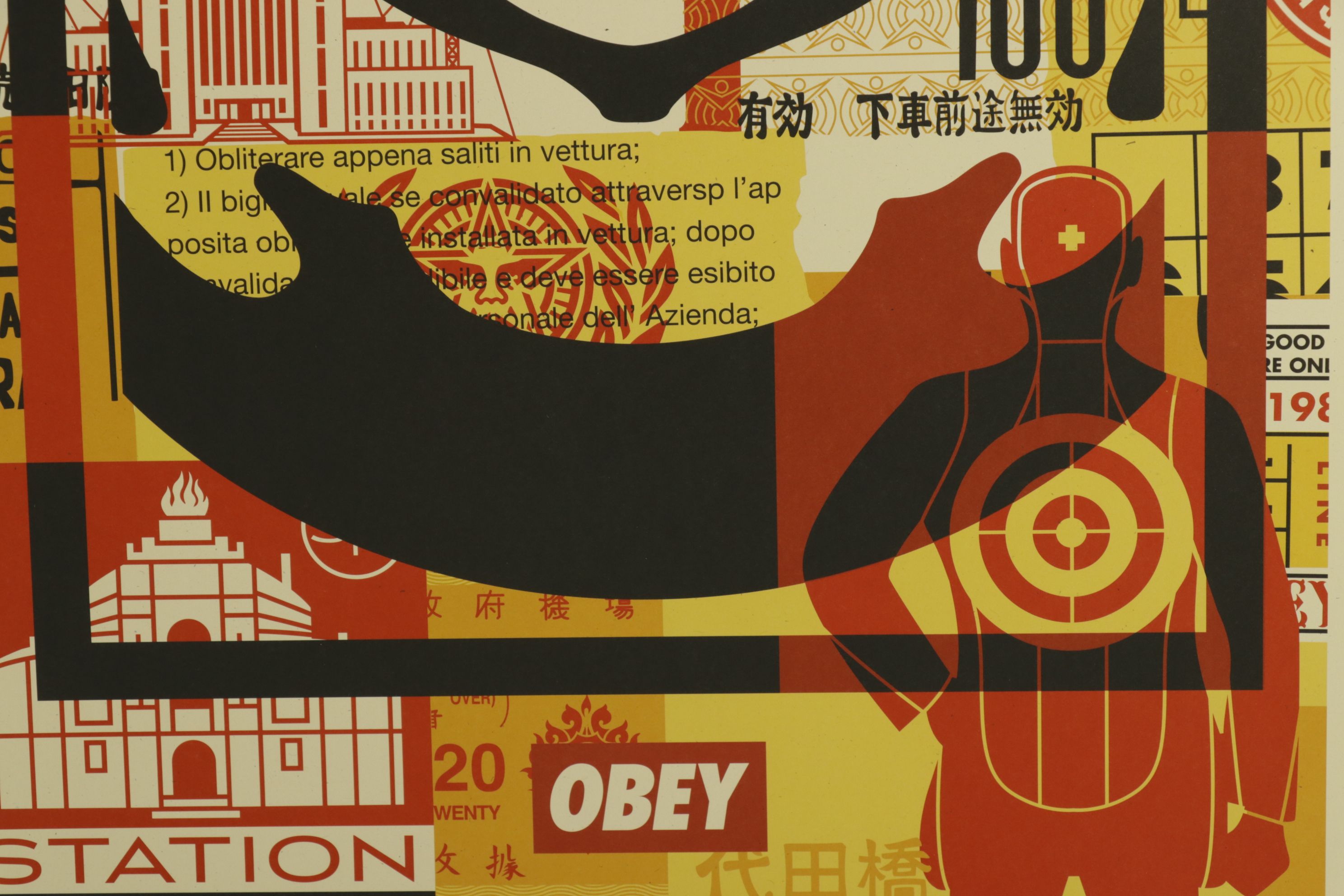 Shepard Fairey Triptych "3-Face Collage Icon" Offset Lithograph, 2026