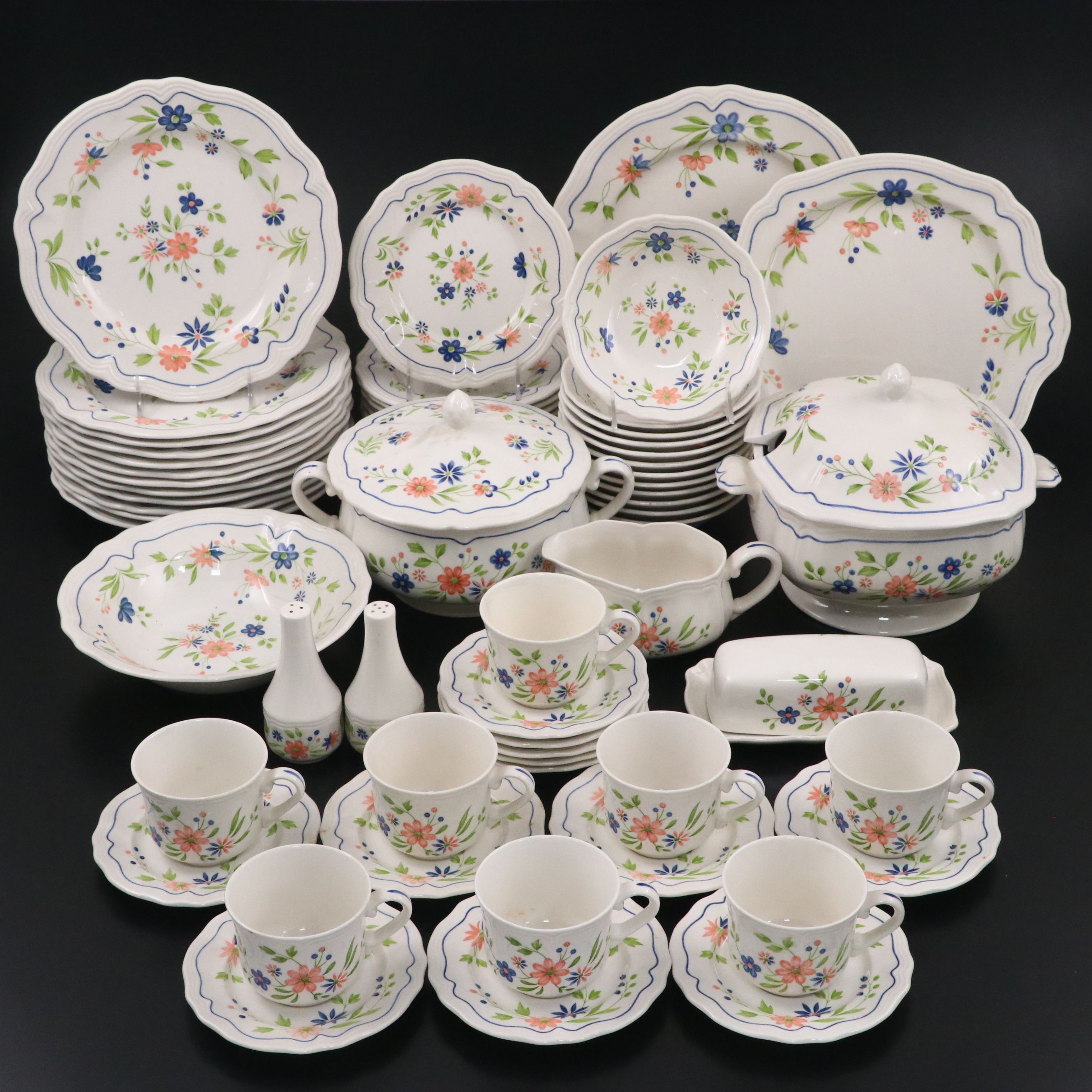 Sears "Country French" Floral Ceramic Dinnerware, 1970s