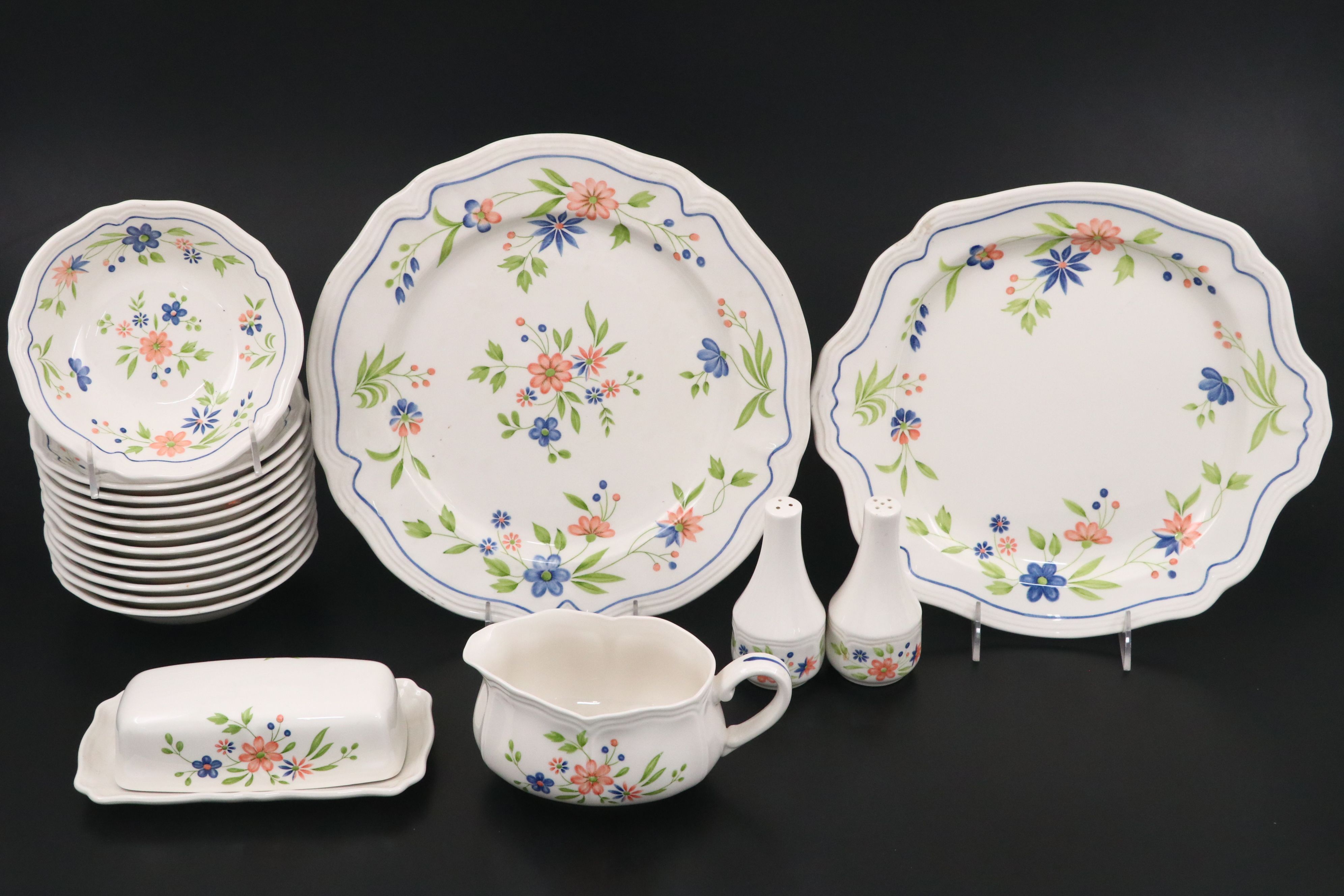 Sears "Country French" Floral Ceramic Dinnerware, 1970s