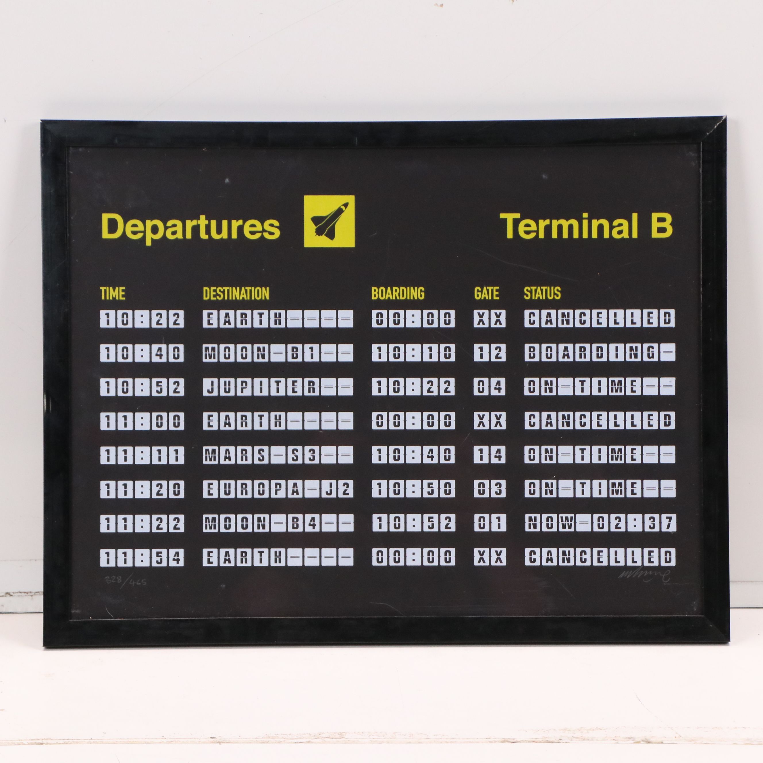 Imbue Pop Art Serigraph "Departures" and Novelty Space Travel Ephemera, 2019