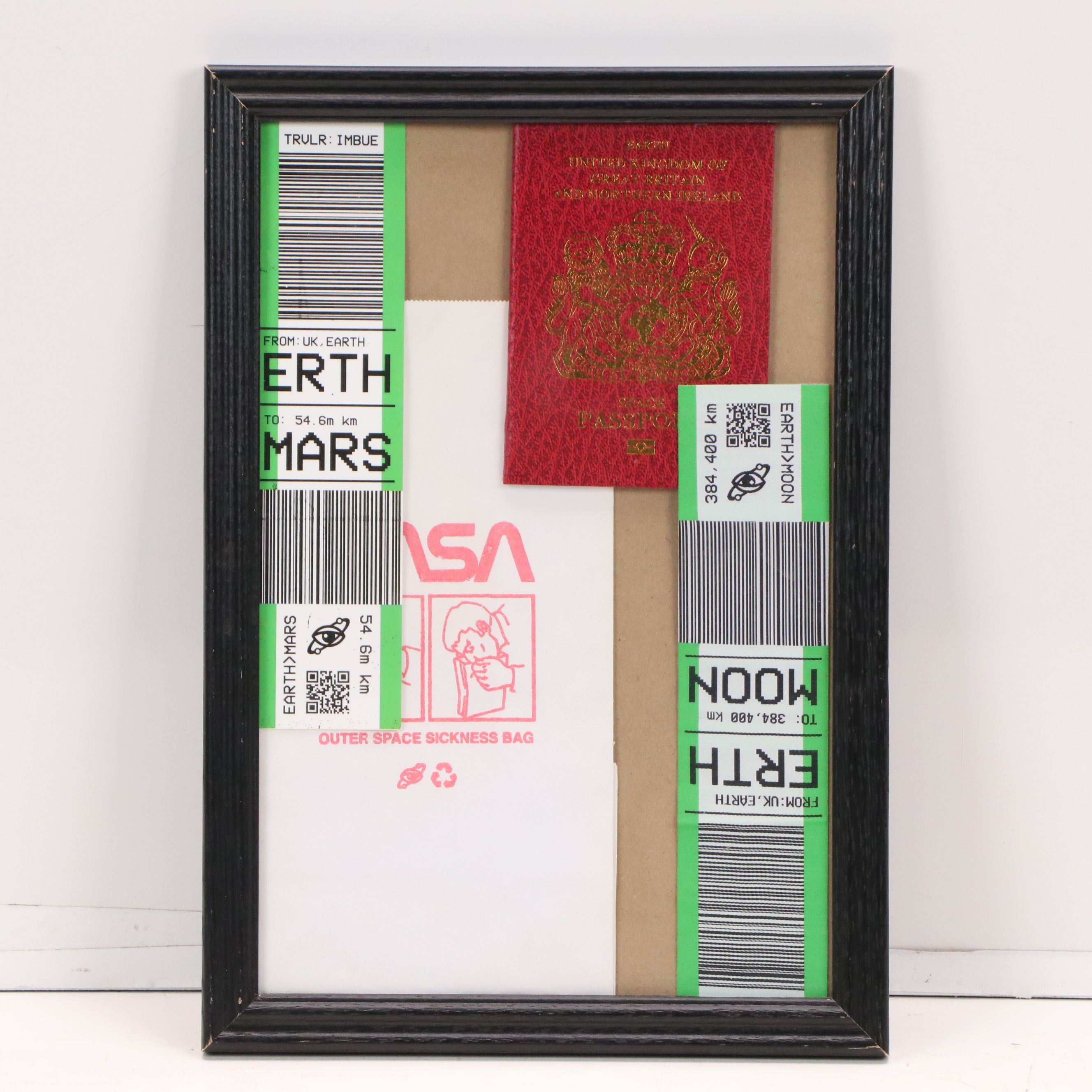 Imbue Pop Art Serigraph "Departures" and Novelty Space Travel Ephemera, 2019