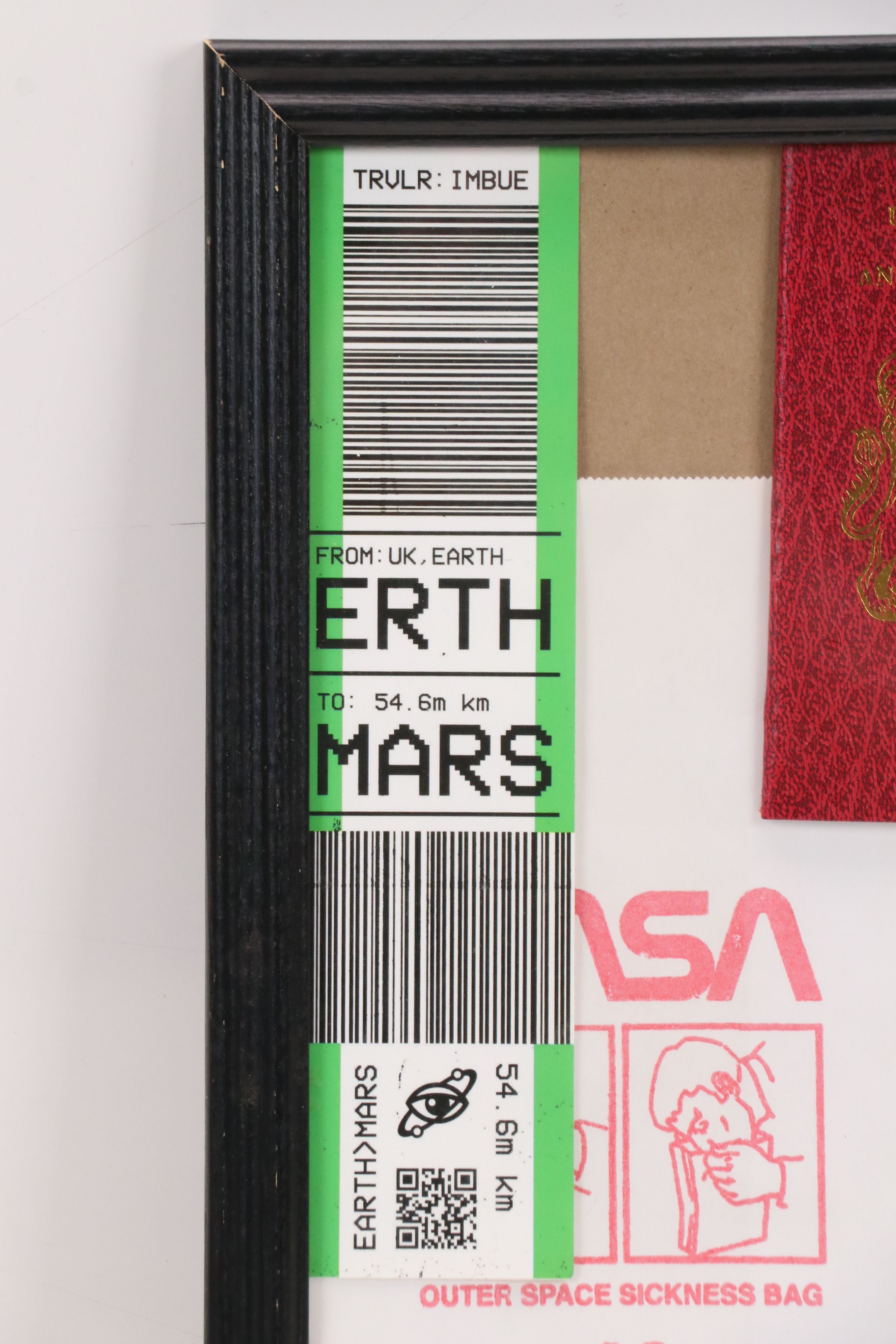 Imbue Pop Art Serigraph "Departures" and Novelty Space Travel Ephemera, 2019