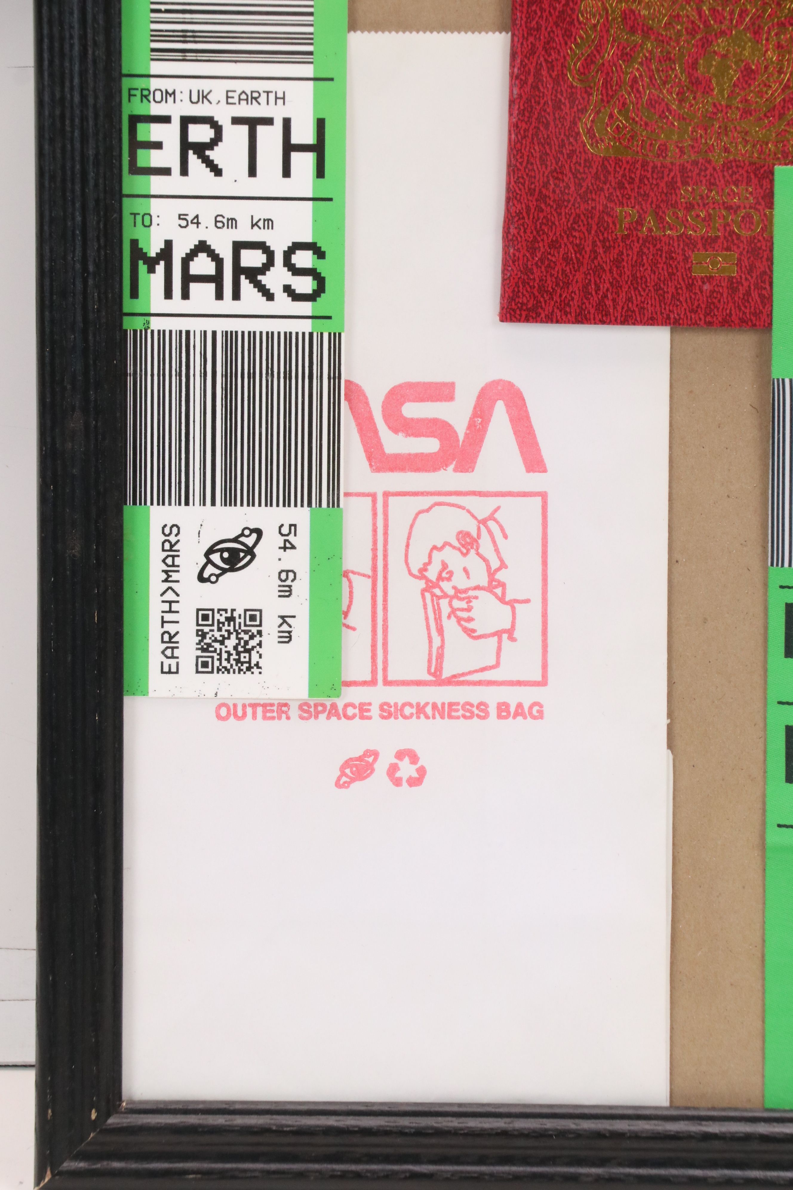 Imbue Pop Art Serigraph "Departures" and Novelty Space Travel Ephemera, 2019