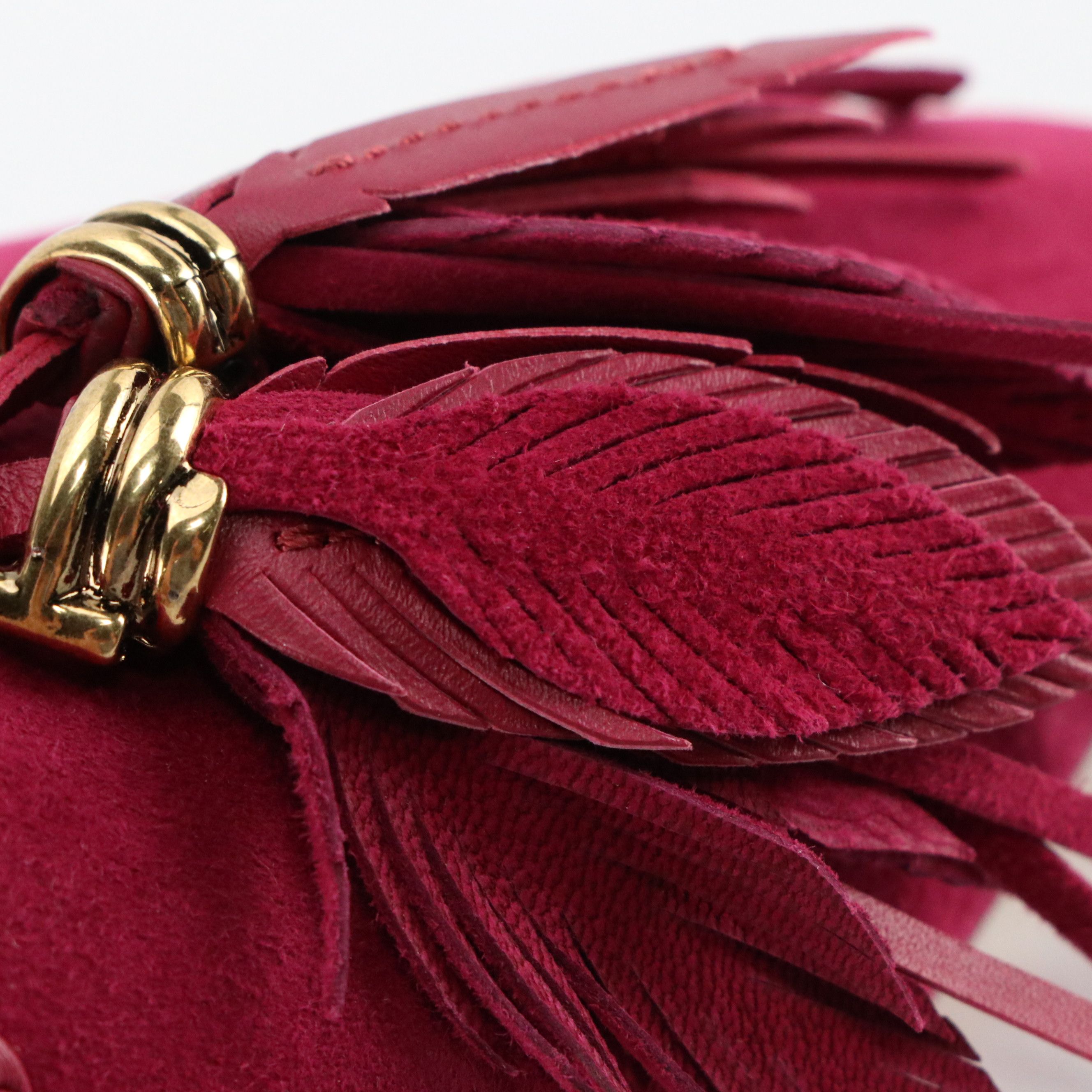 Tod's Tassel Slingback Kitten Heel Pumps in Suede/Leather with Box