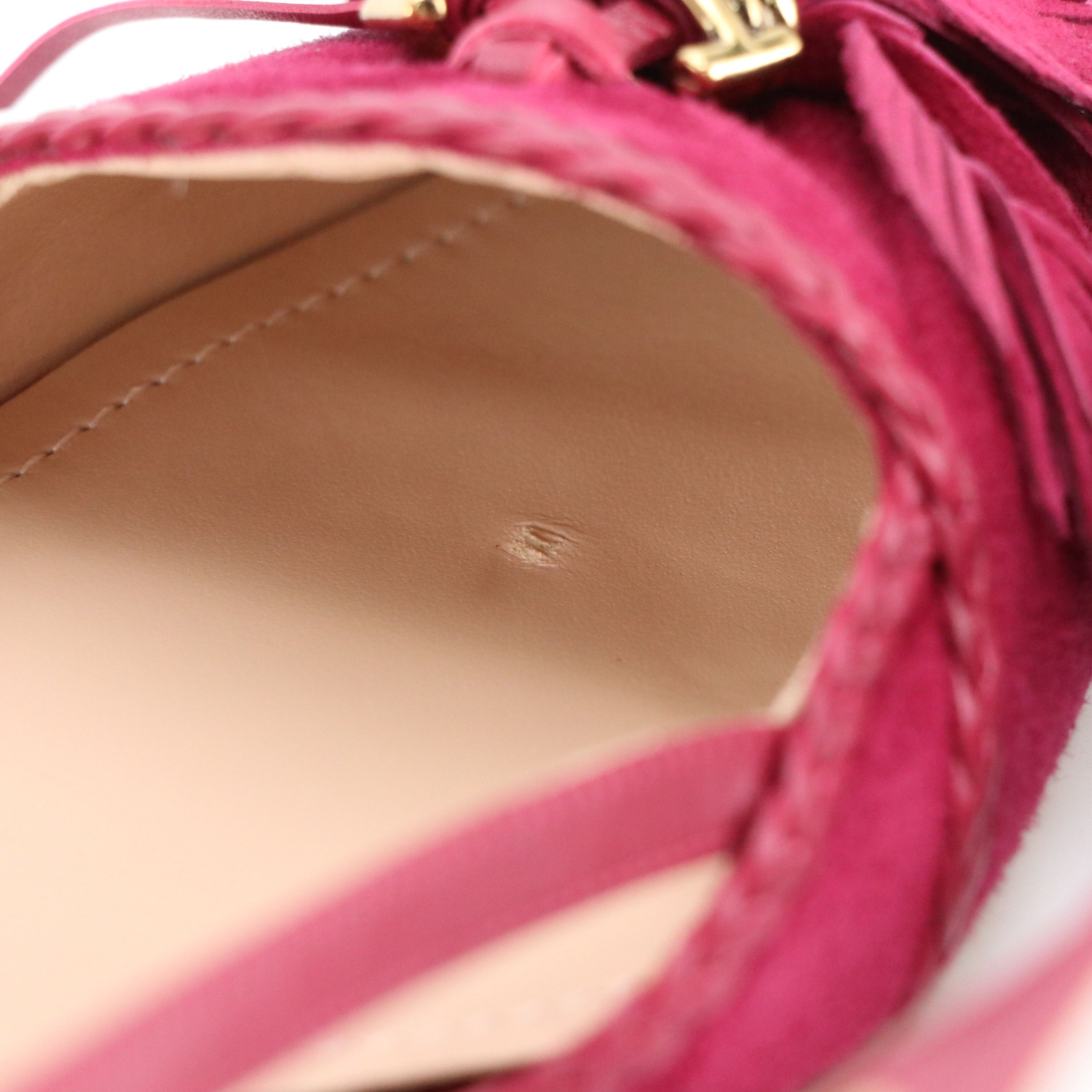 Tod's Tassel Slingback Kitten Heel Pumps in Suede/Leather with Box