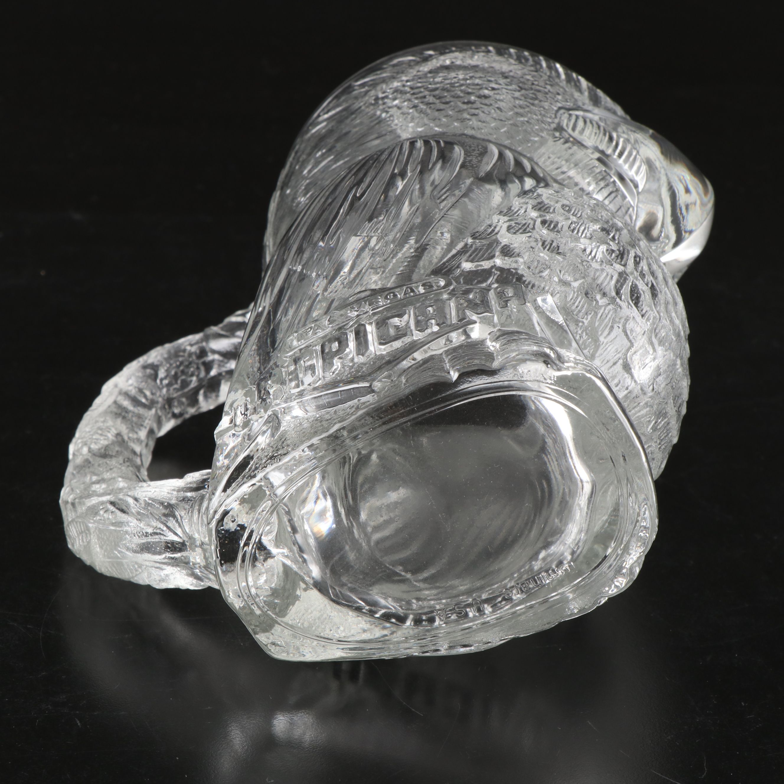 Casino Souvenir Pressed Glass Beer Mugs and Goblet