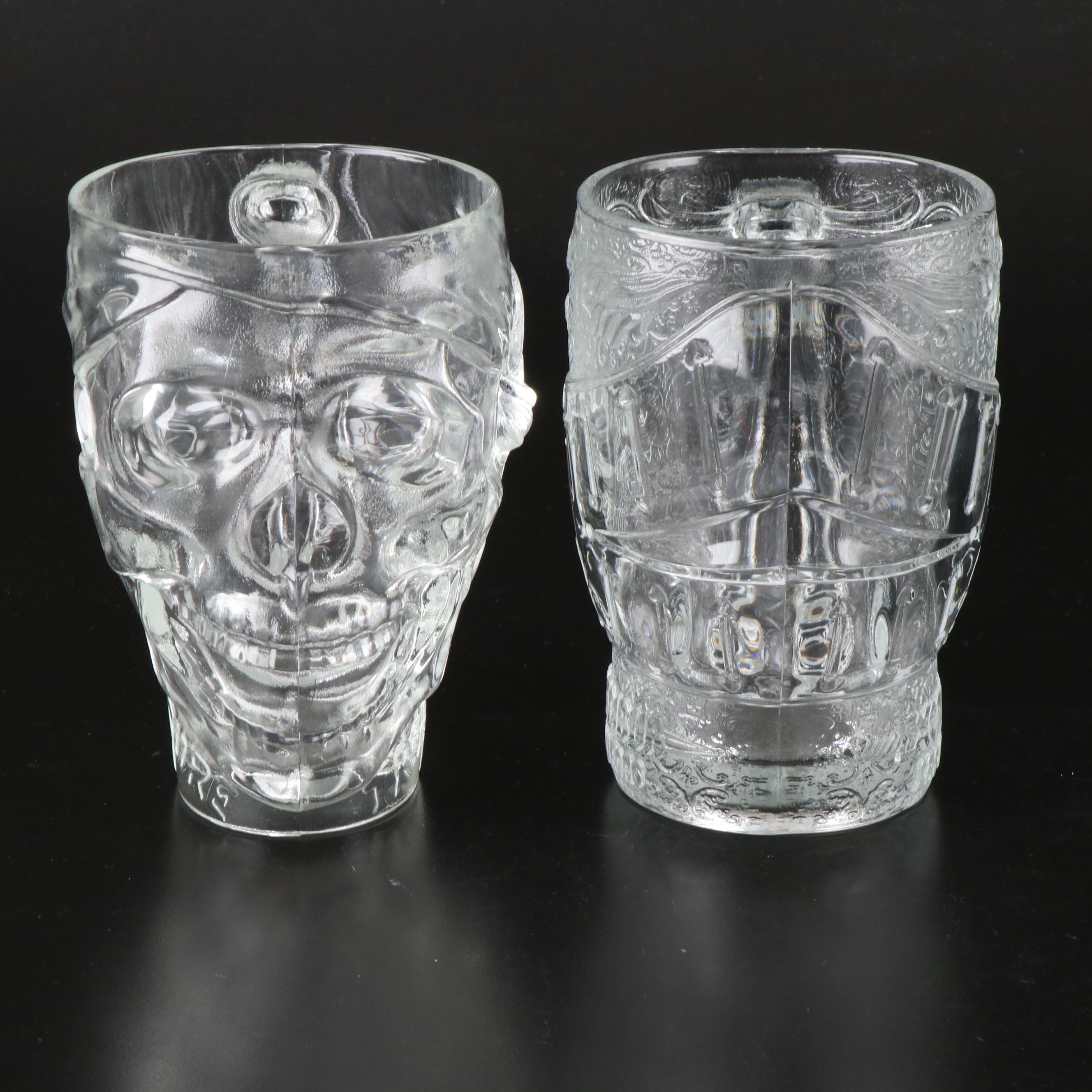 Casino Souvenir Pressed Glass Beer Mugs and Goblet