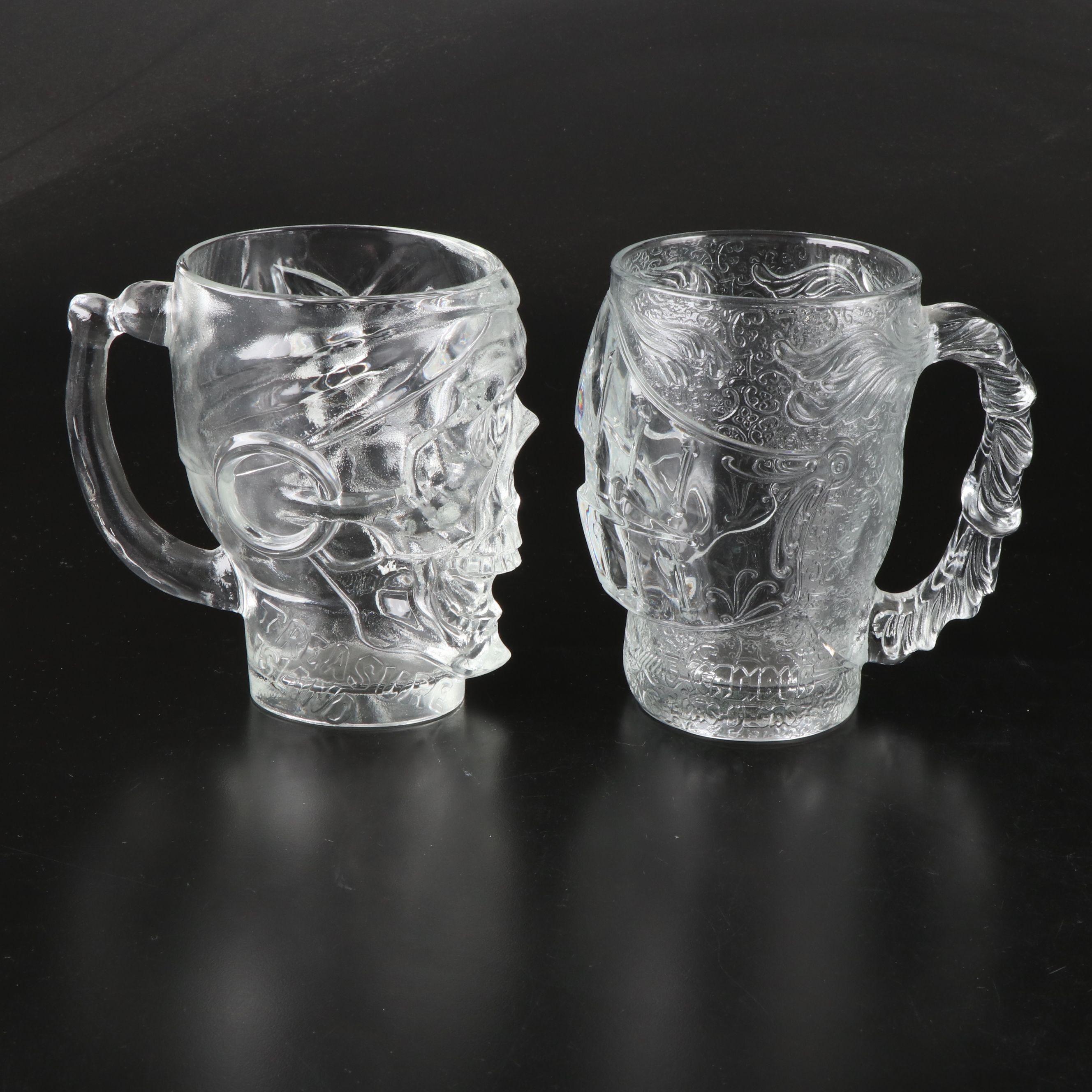 Casino Souvenir Pressed Glass Beer Mugs and Goblet