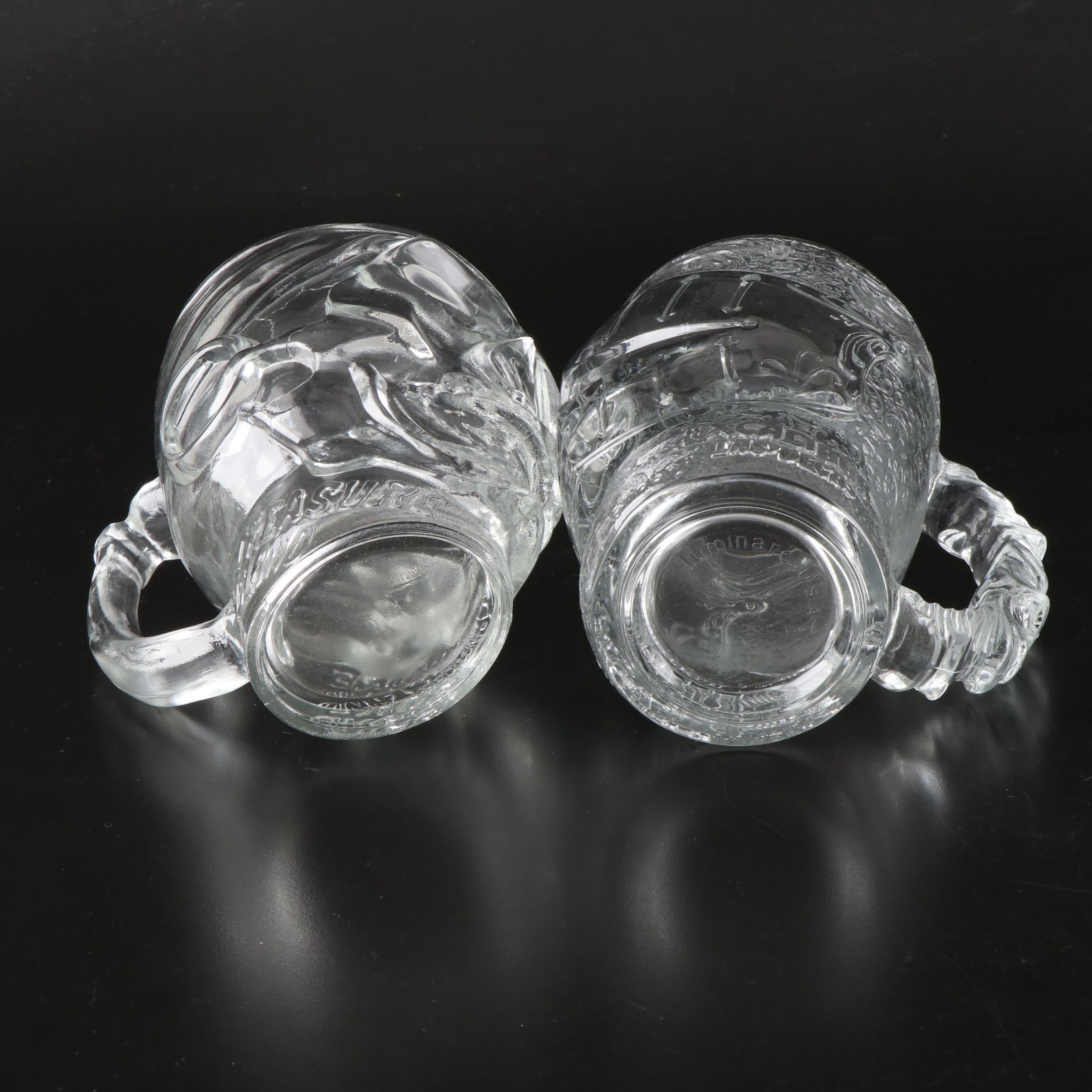 Casino Souvenir Pressed Glass Beer Mugs and Goblet