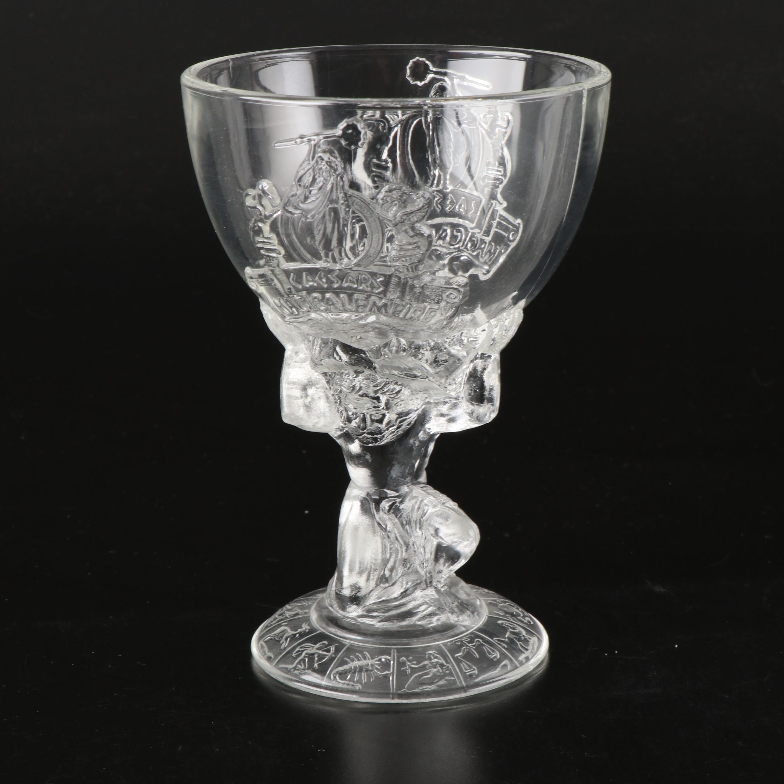 Casino Souvenir Pressed Glass Beer Mugs and Goblet