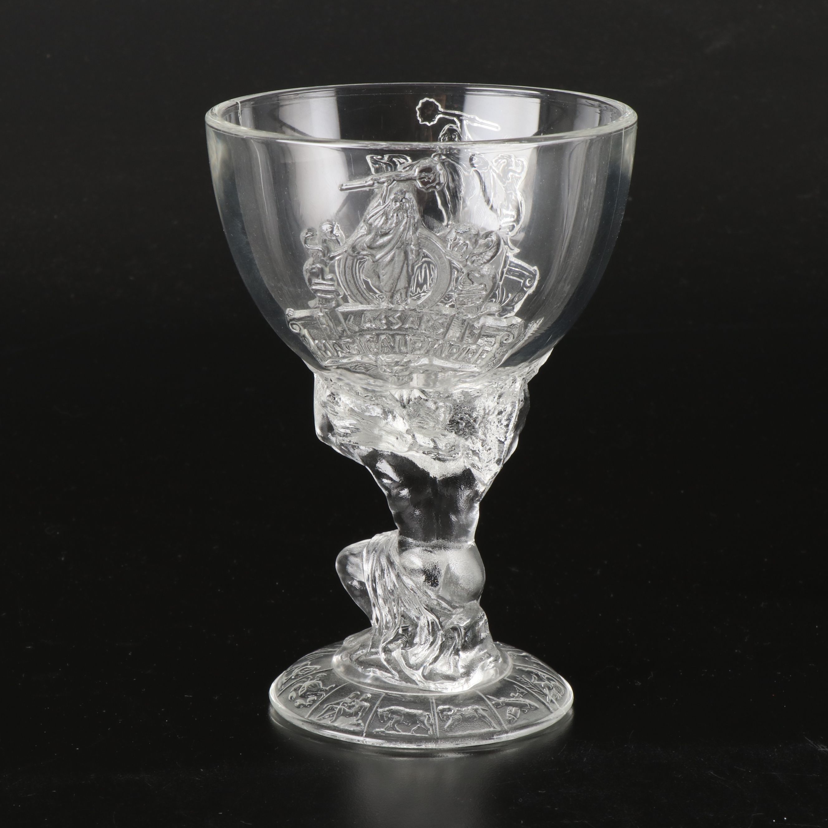 Casino Souvenir Pressed Glass Beer Mugs and Goblet