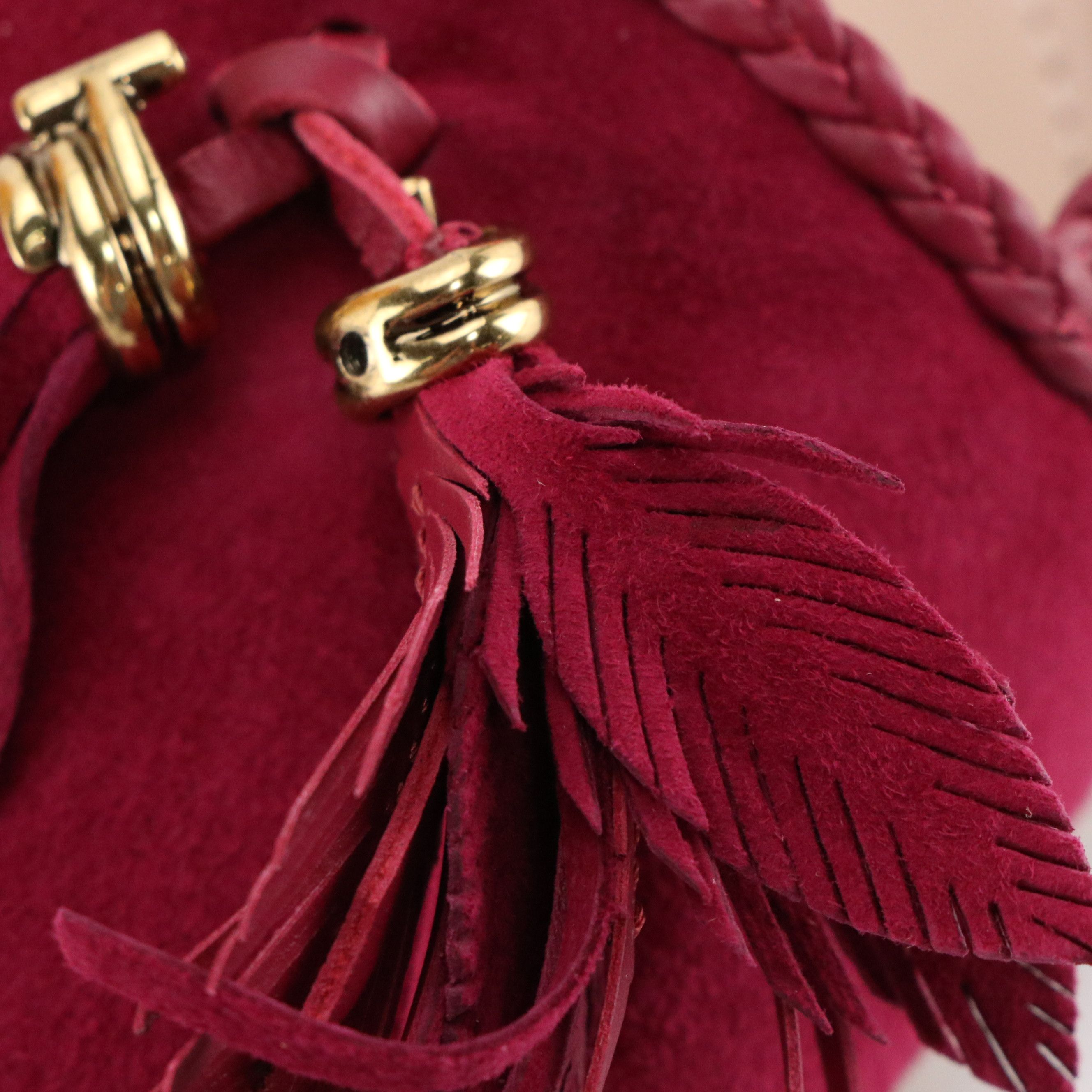 Tod's Tassel Slingback Kitten Heel Pumps in Suede/Leather with Box