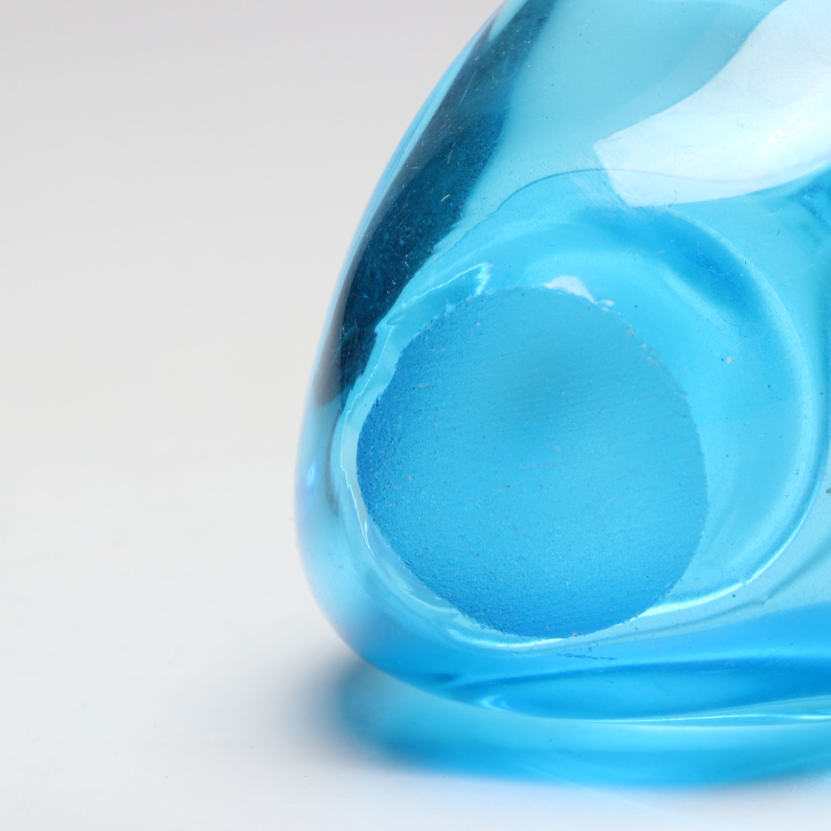 Blue Art Glass Swan Dish and Other Animal Figurines