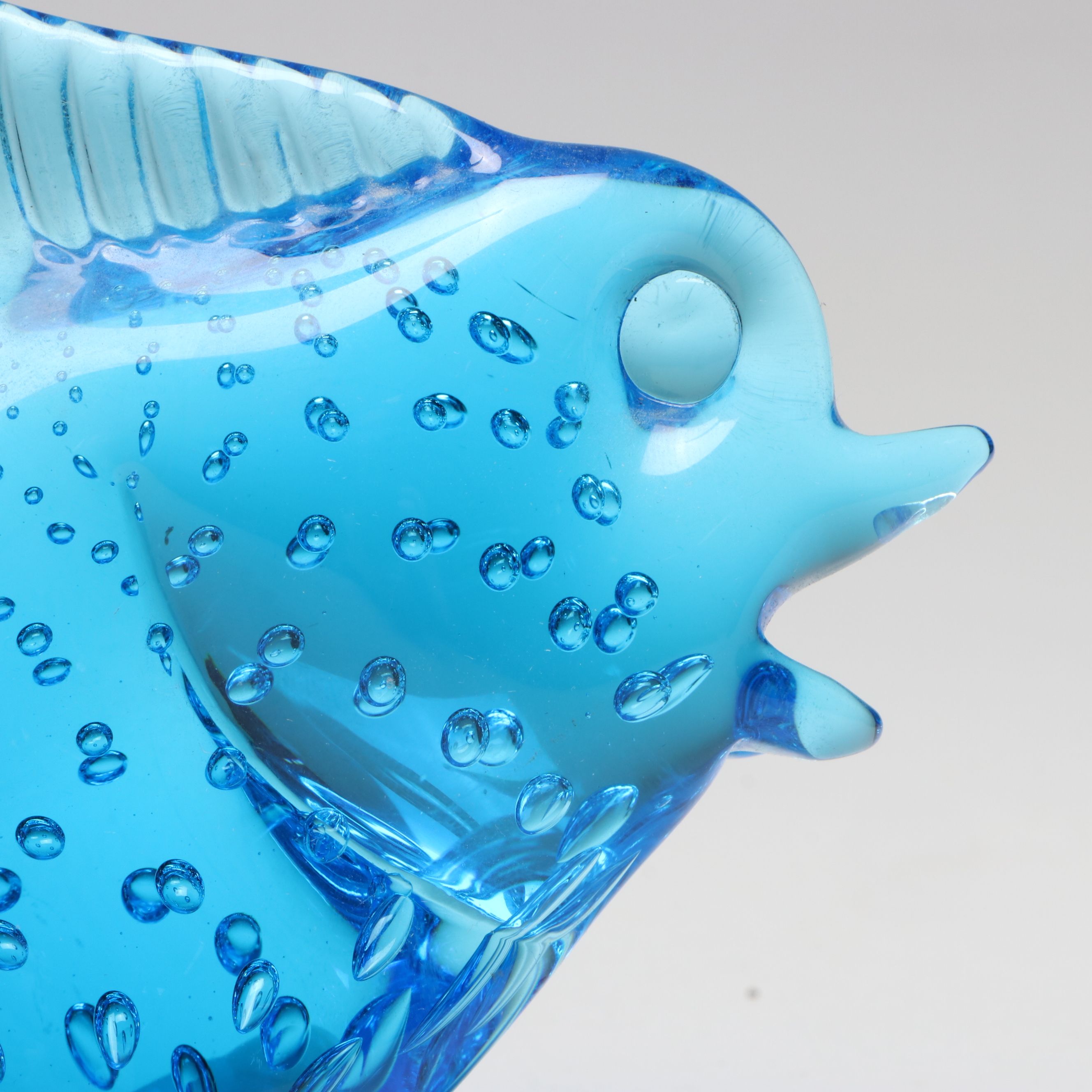 Blue Art Glass Swan Dish and Other Animal Figurines