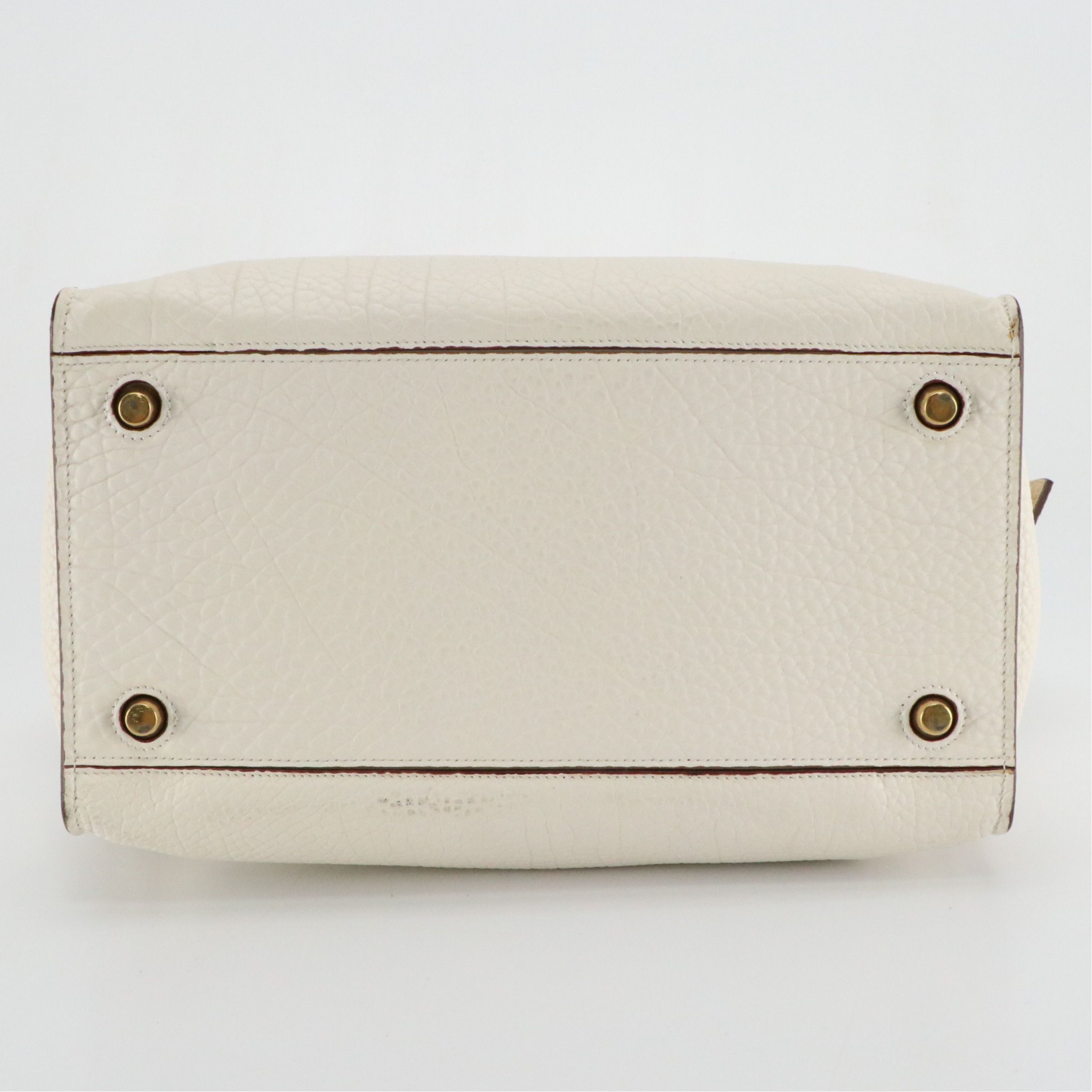Céline Small Ring Shoulder Bag in White Bullhide Calfskin Leather