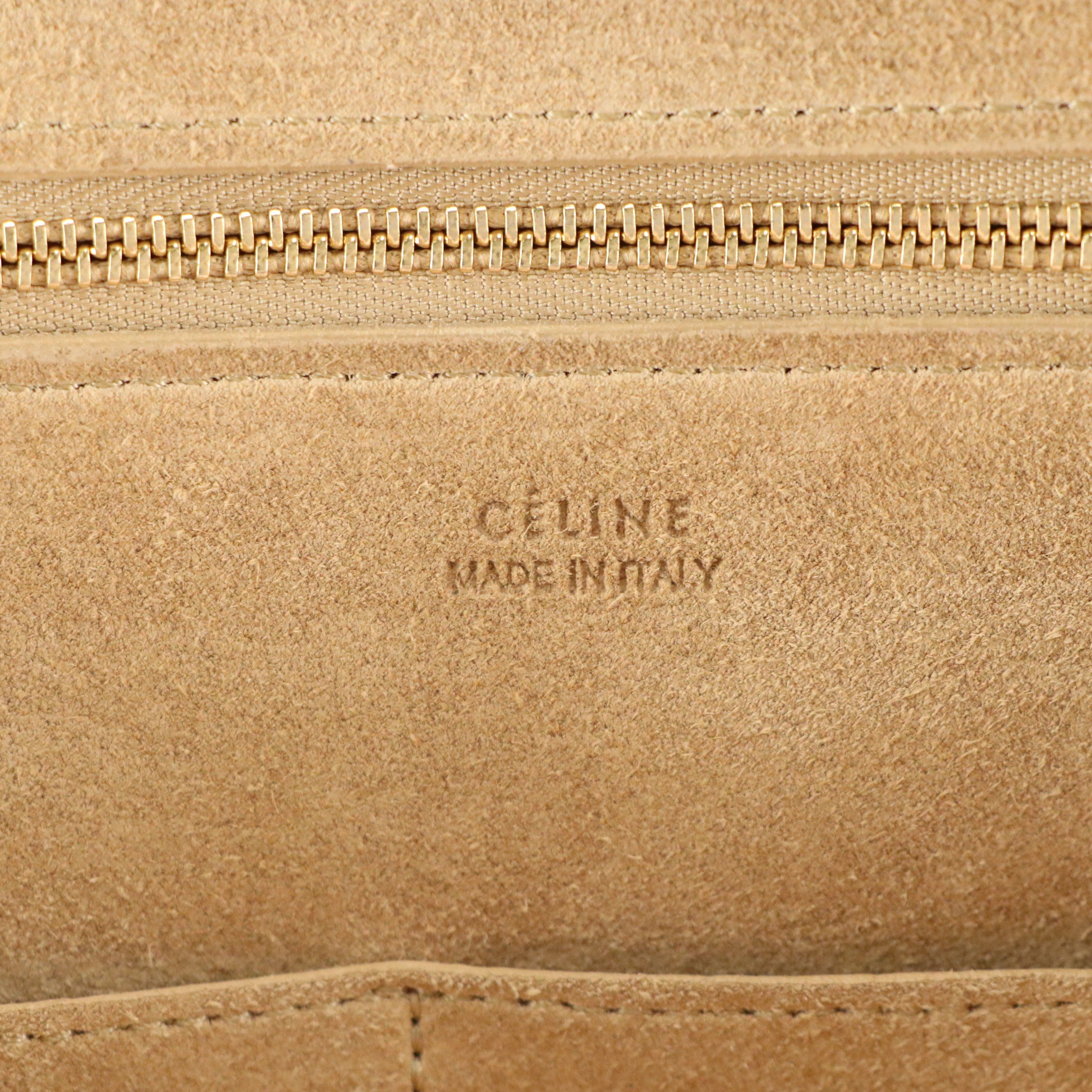 Céline Small Ring Shoulder Bag in White Bullhide Calfskin Leather