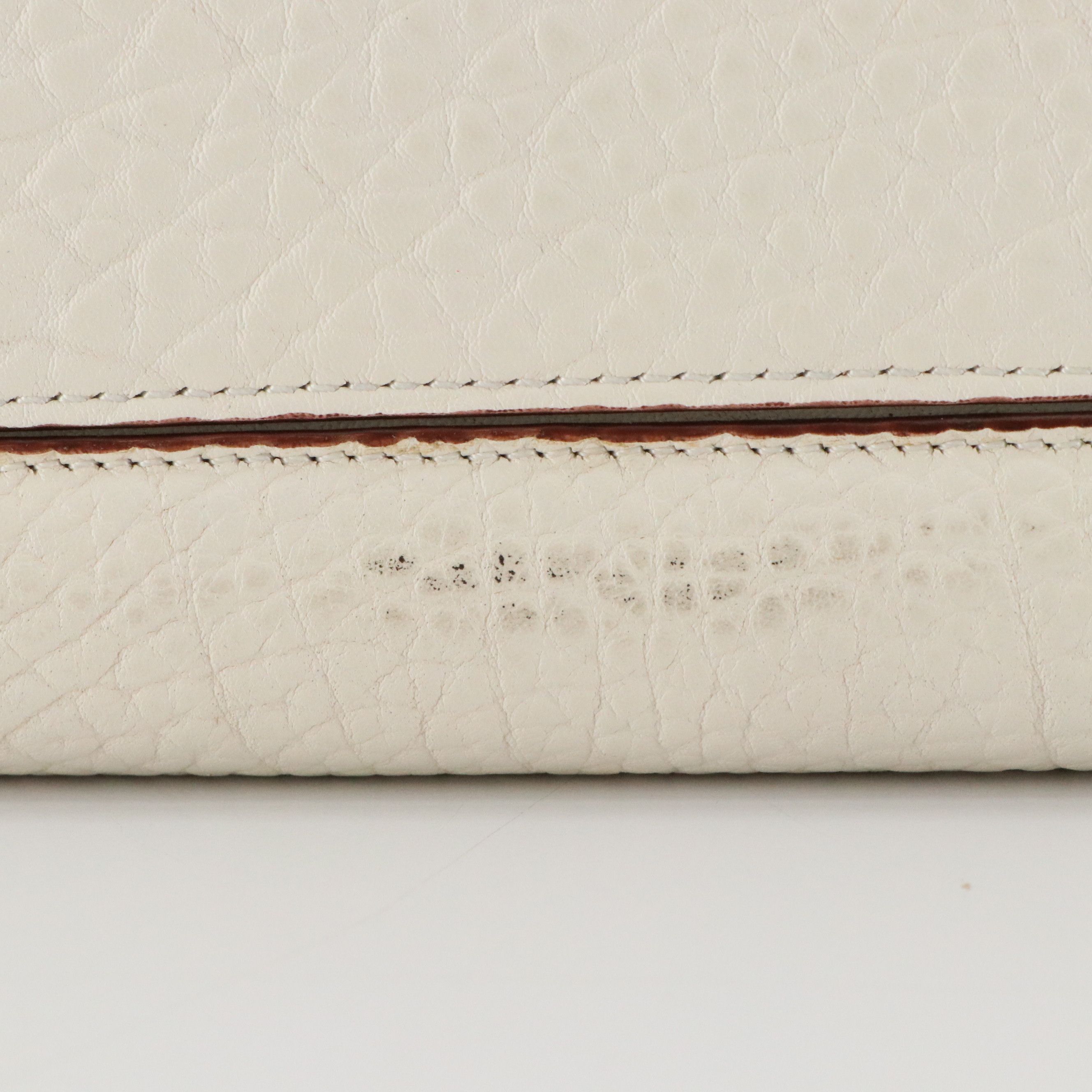 Céline Small Ring Shoulder Bag in White Bullhide Calfskin Leather