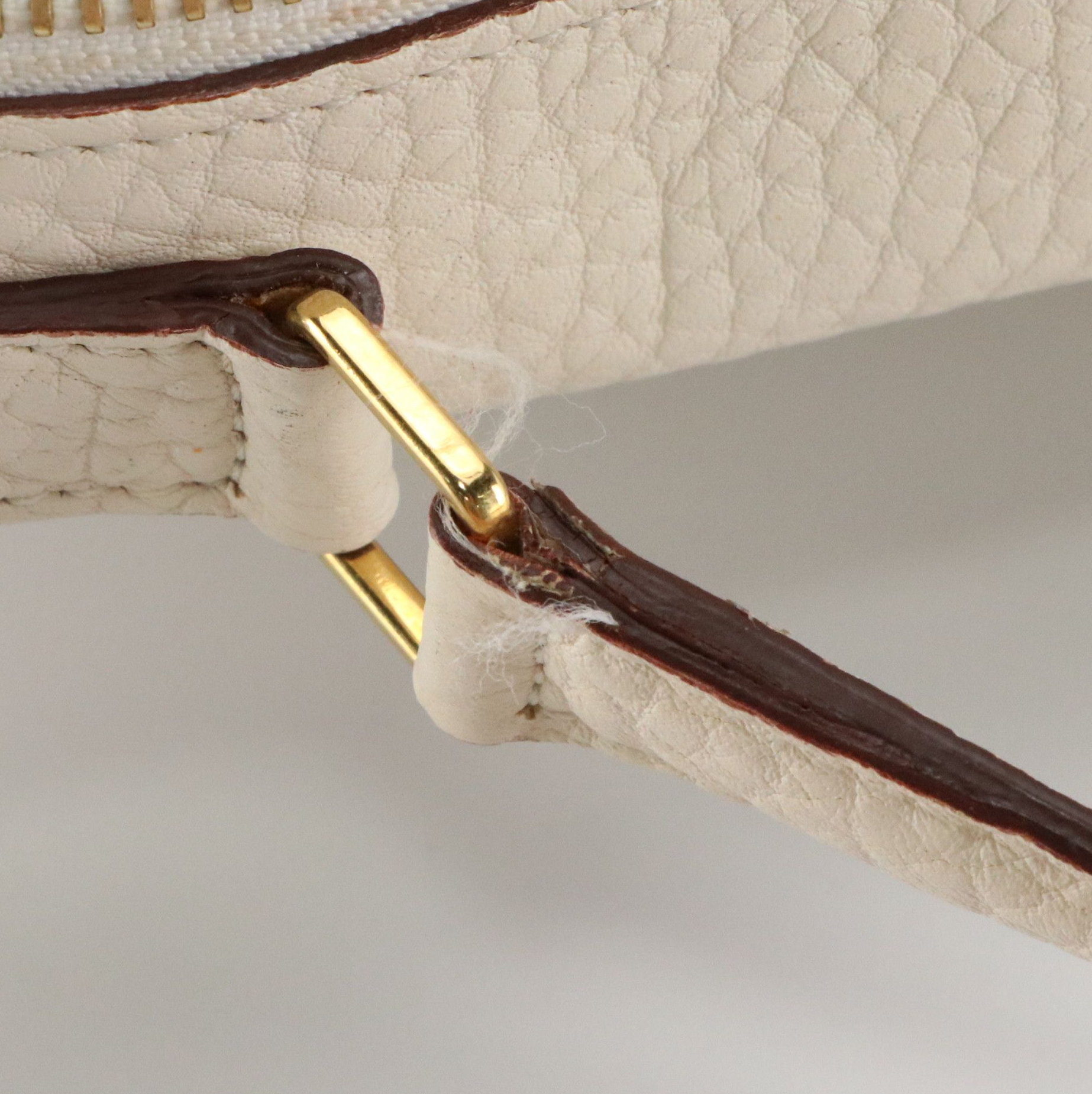 Céline Small Ring Shoulder Bag in White Bullhide Calfskin Leather