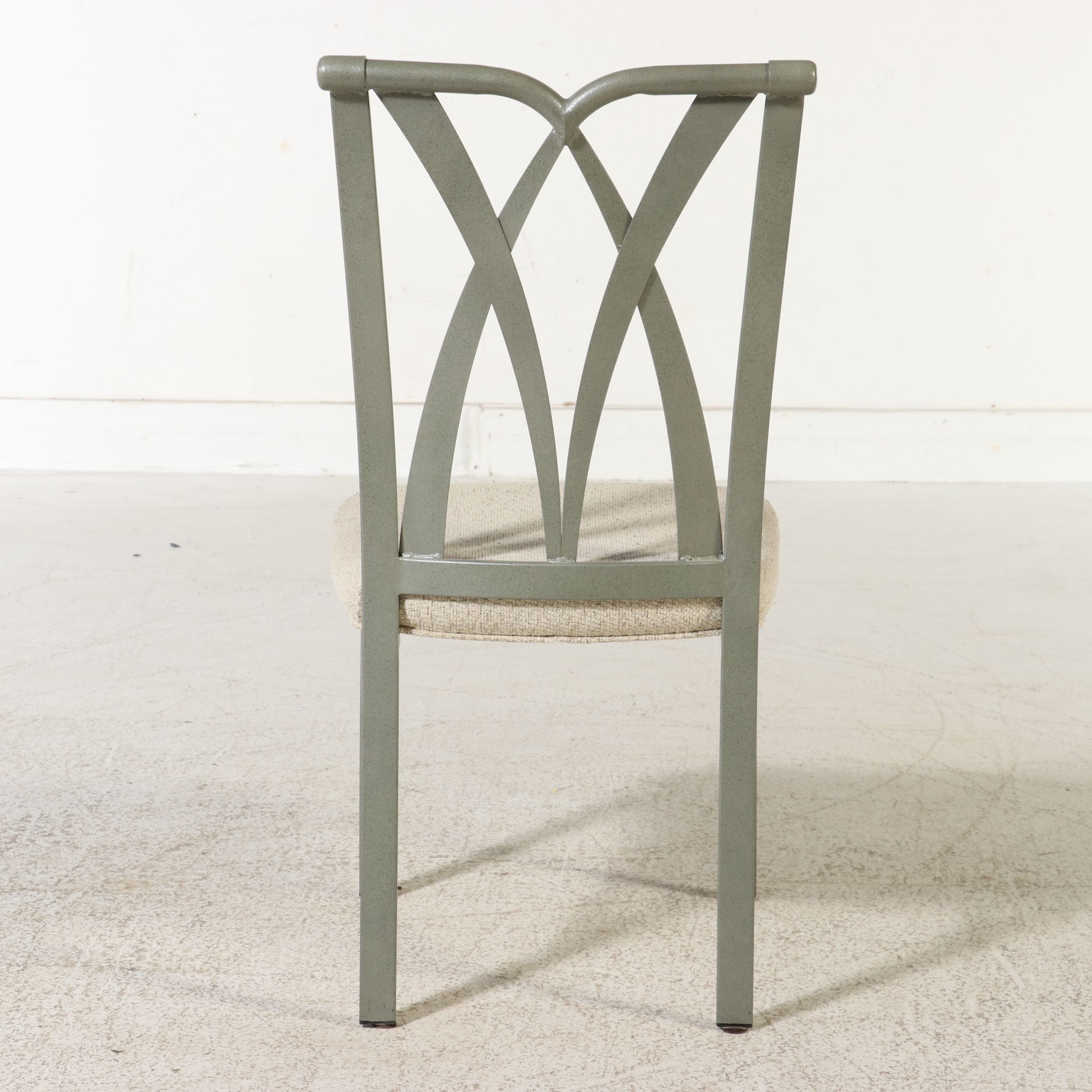 Seven Piece Contemporary Dining Set with Scalloped Glass Top Table