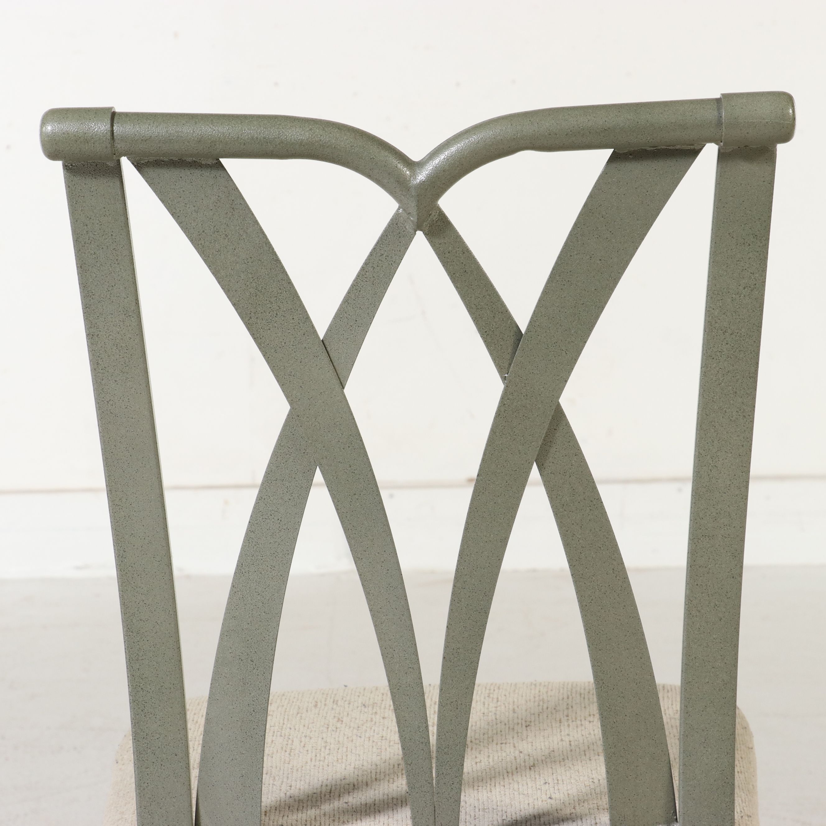 Seven Piece Contemporary Dining Set with Scalloped Glass Top Table