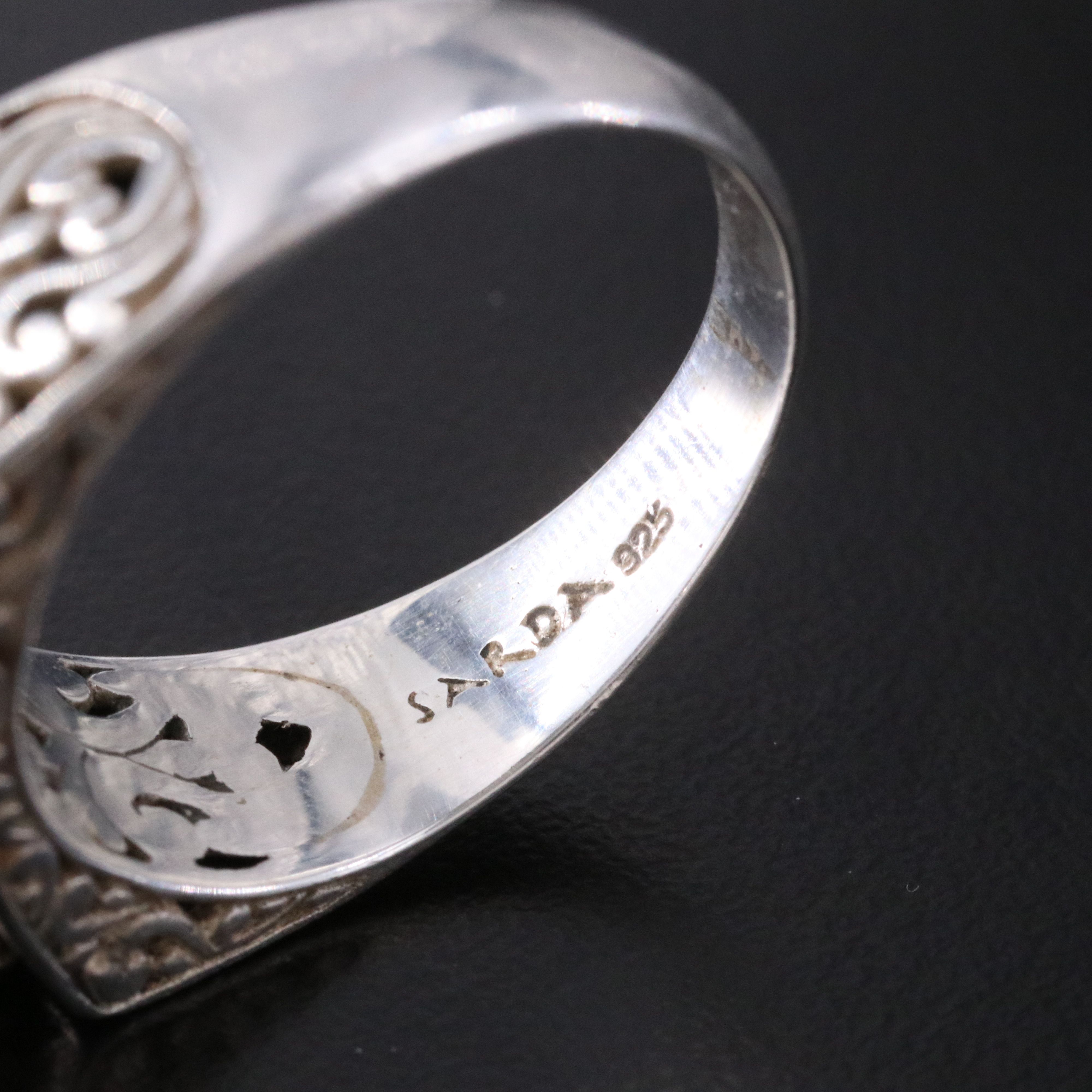 Sarda Sterling Moonstone and Swiss Blue Topaz Ring