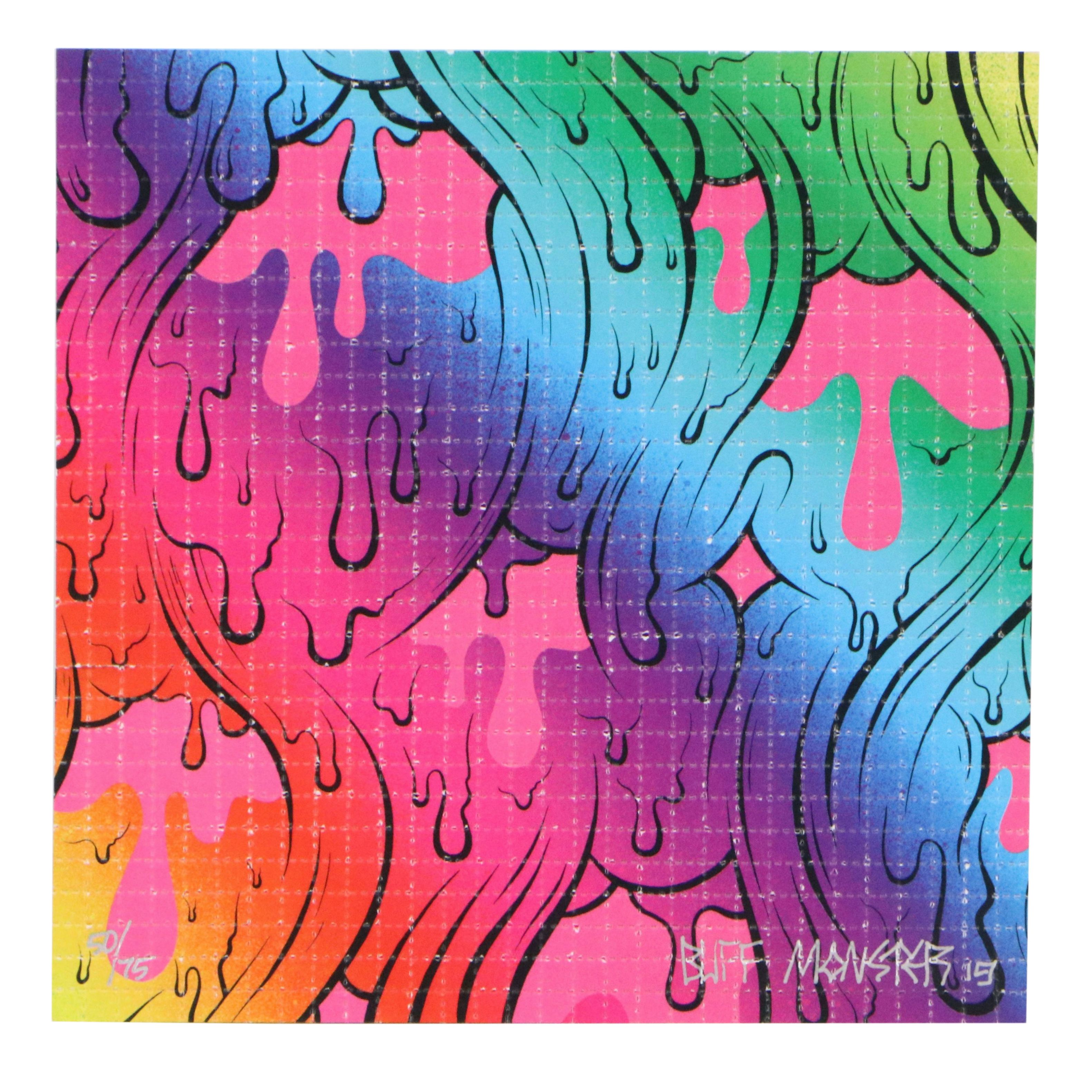 Buff Monster Blotter Paper Print "Melty Spray," 2019