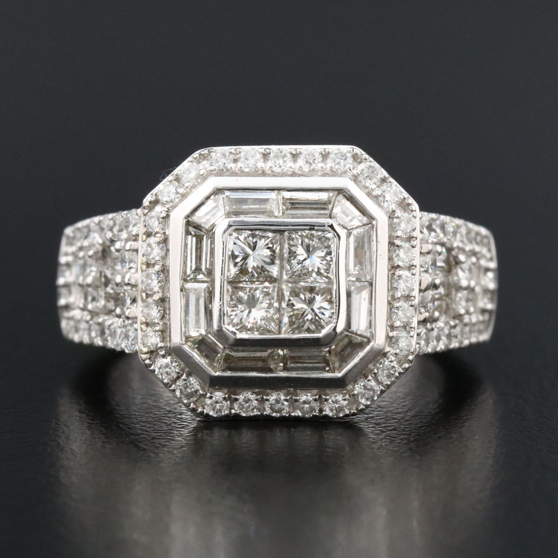 14K 1.93 CTW Diamond Halo Ring