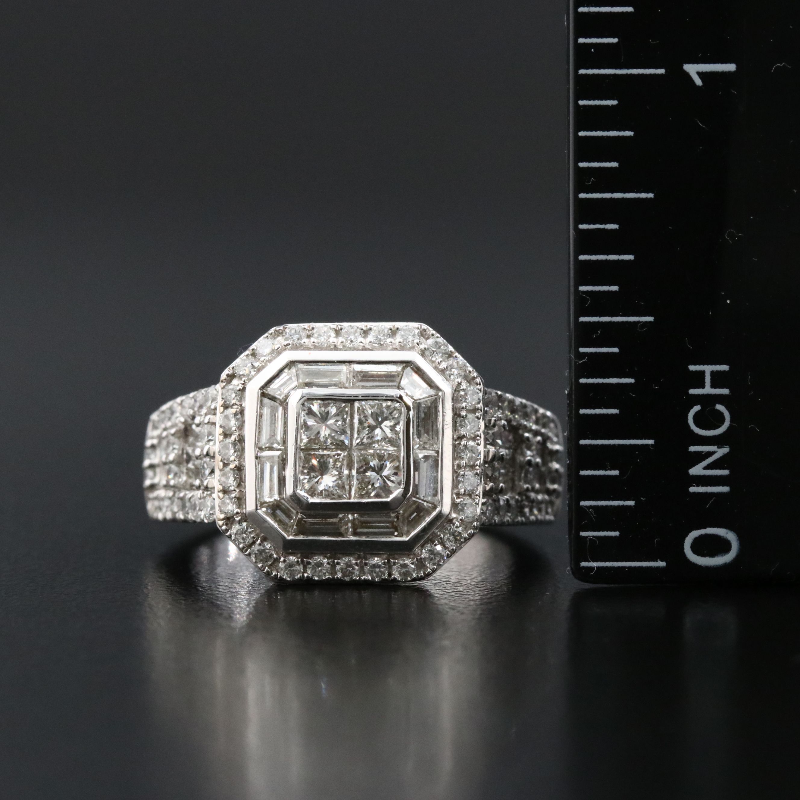 14K 1.93 CTW Diamond Halo Ring