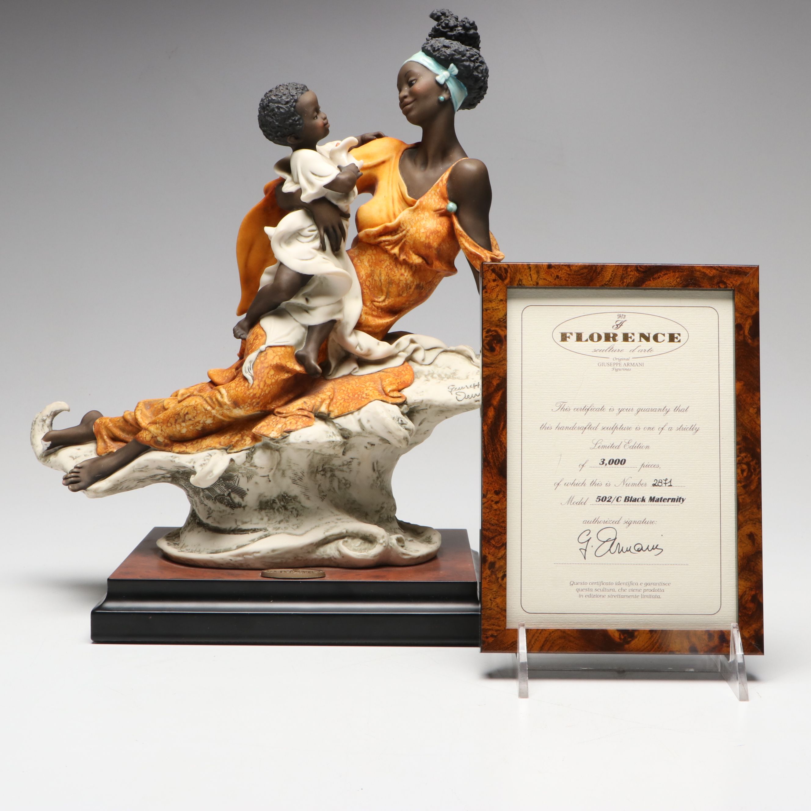 Giuseppe Armani Limited Edition "Black Maternity" Porcelain Figurine