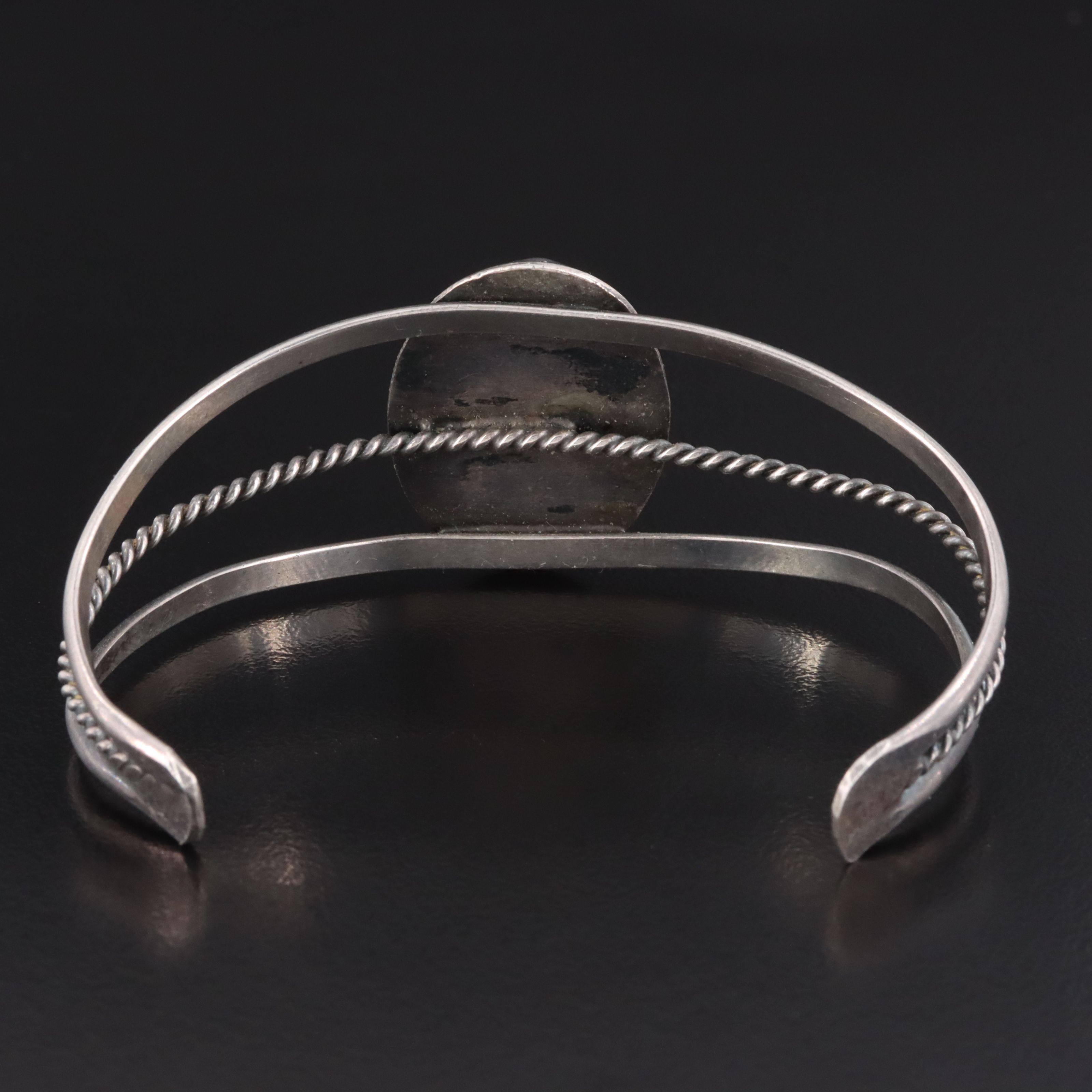 Southwestern Sterling Turquoise Shadowbox Cuff Bracelet