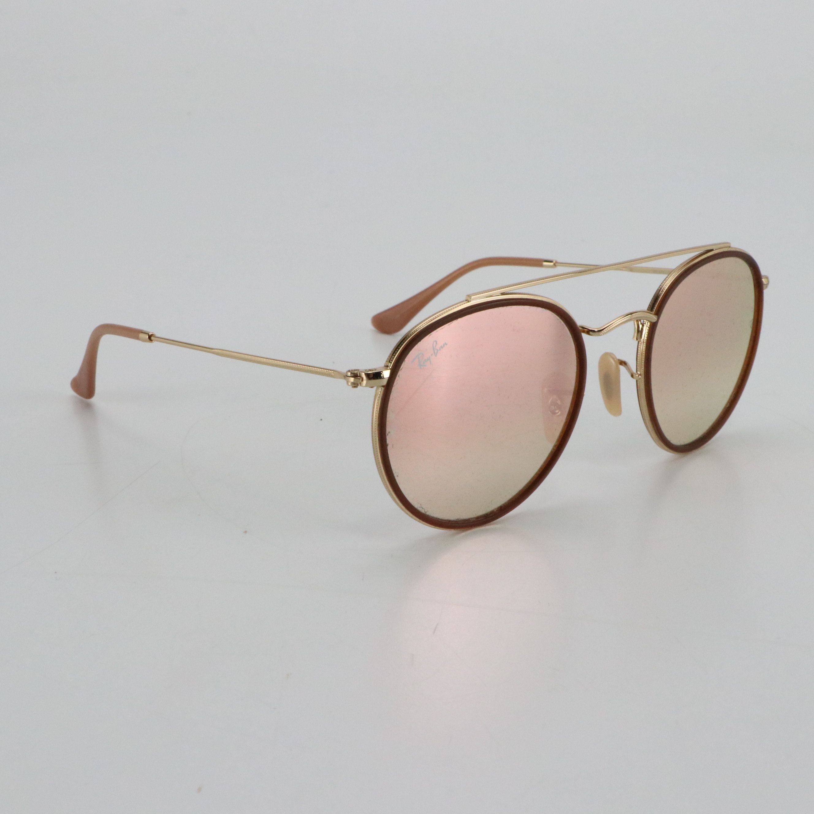 Ray-Ban RB3647N Double-Bridge Round Sunglasses with Case