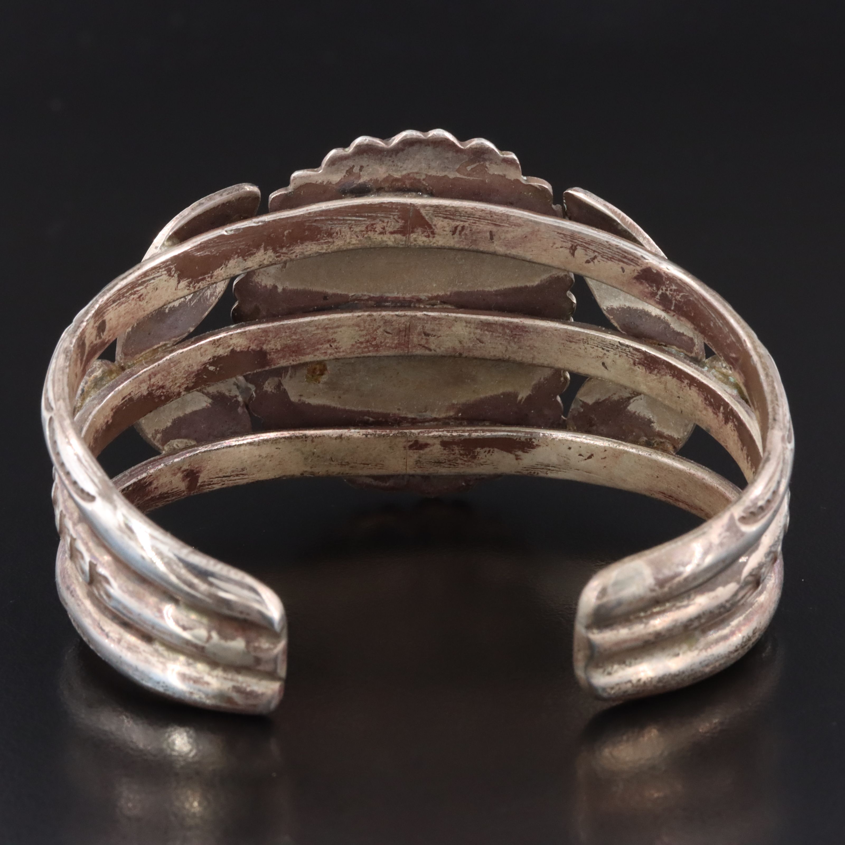 Southwestern Sterling Turquoise Floral Cuff Bracelet