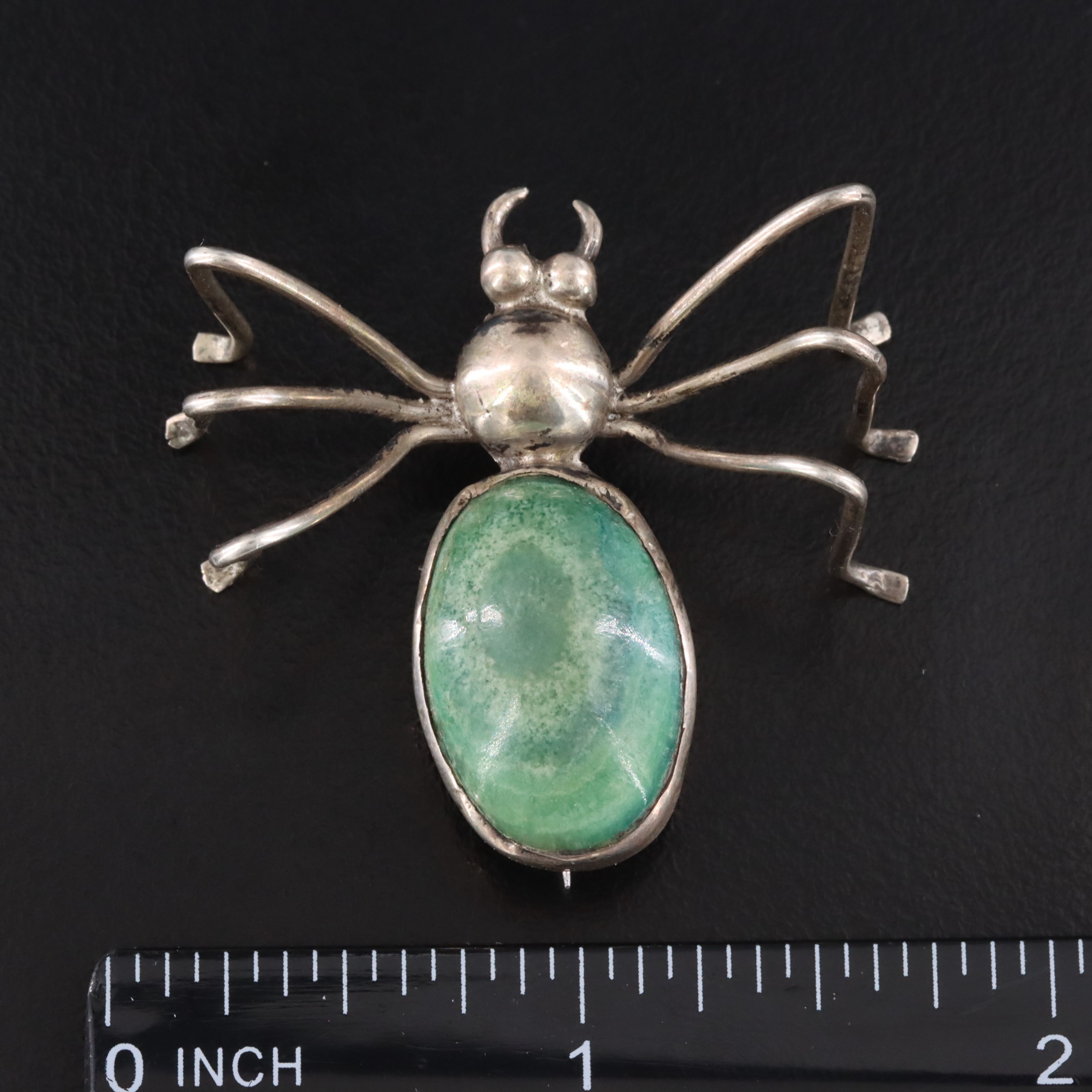 Mexican Sterling Calcite Spider Brooch