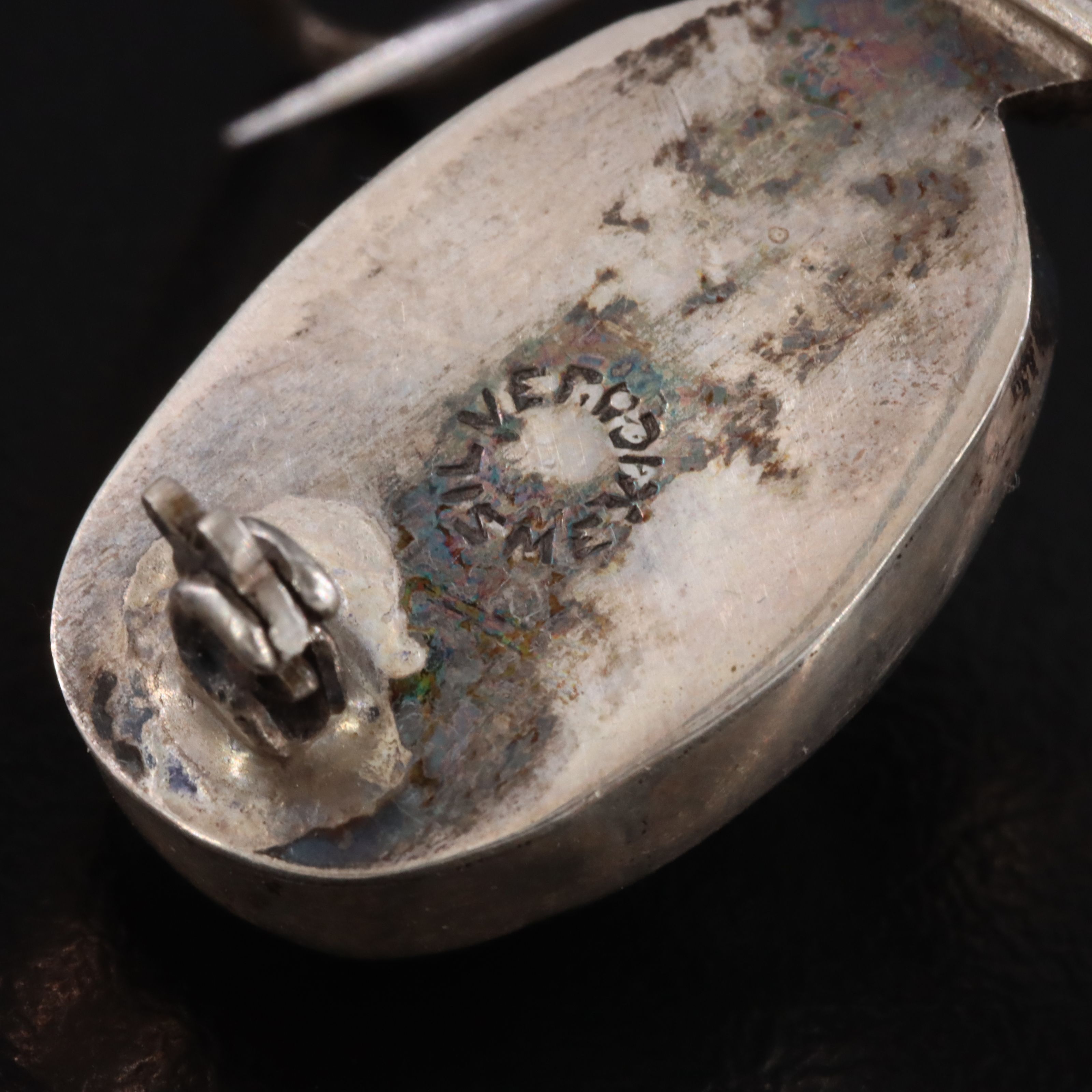 Mexican Sterling Calcite Spider Brooch