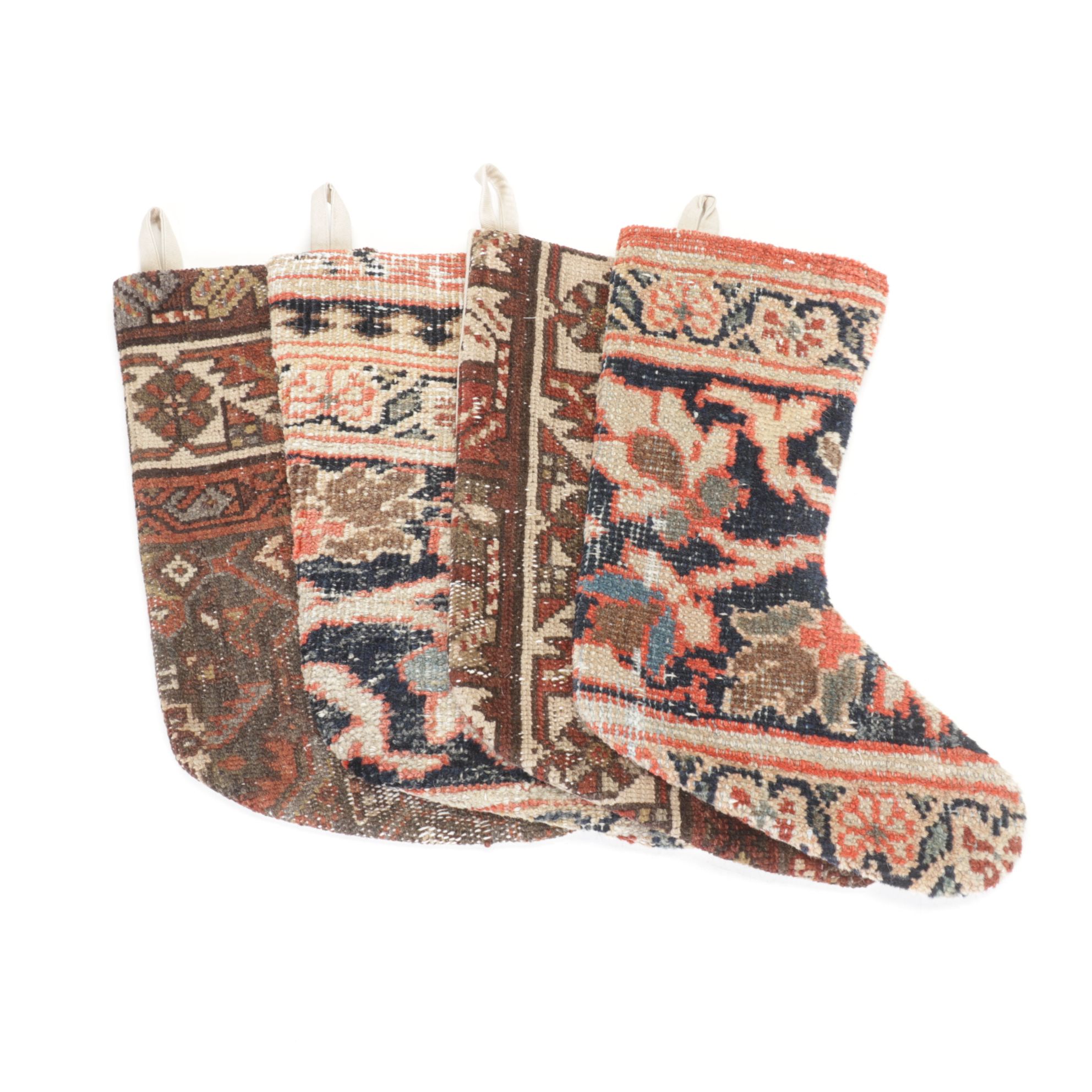 Hand-Pieced Kilim Rug Remnant Christmas Stockings