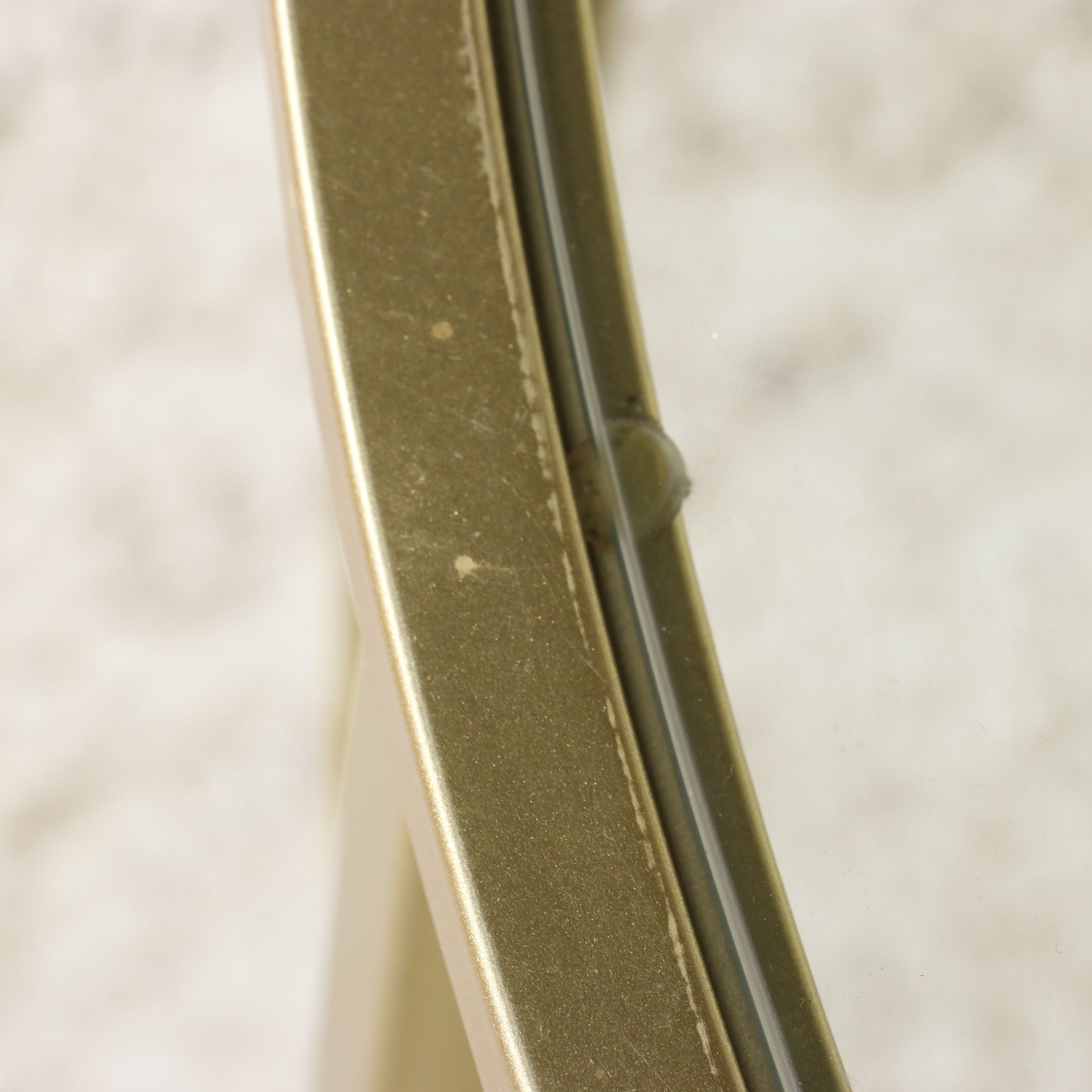 Contemporary Round Tiered Gold Metal and Glass Coffee Table