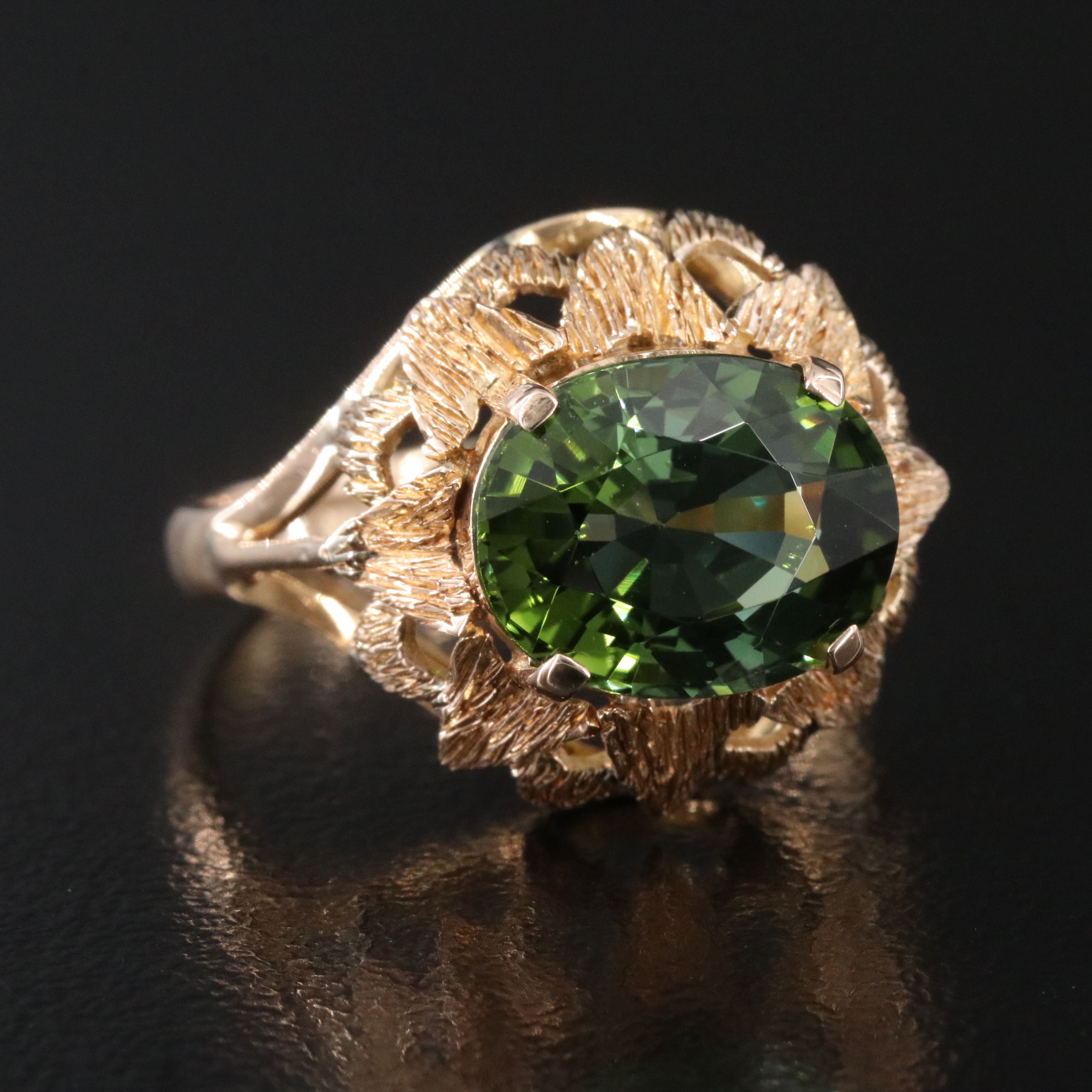 14K Tourmaline Ring with GIA Report