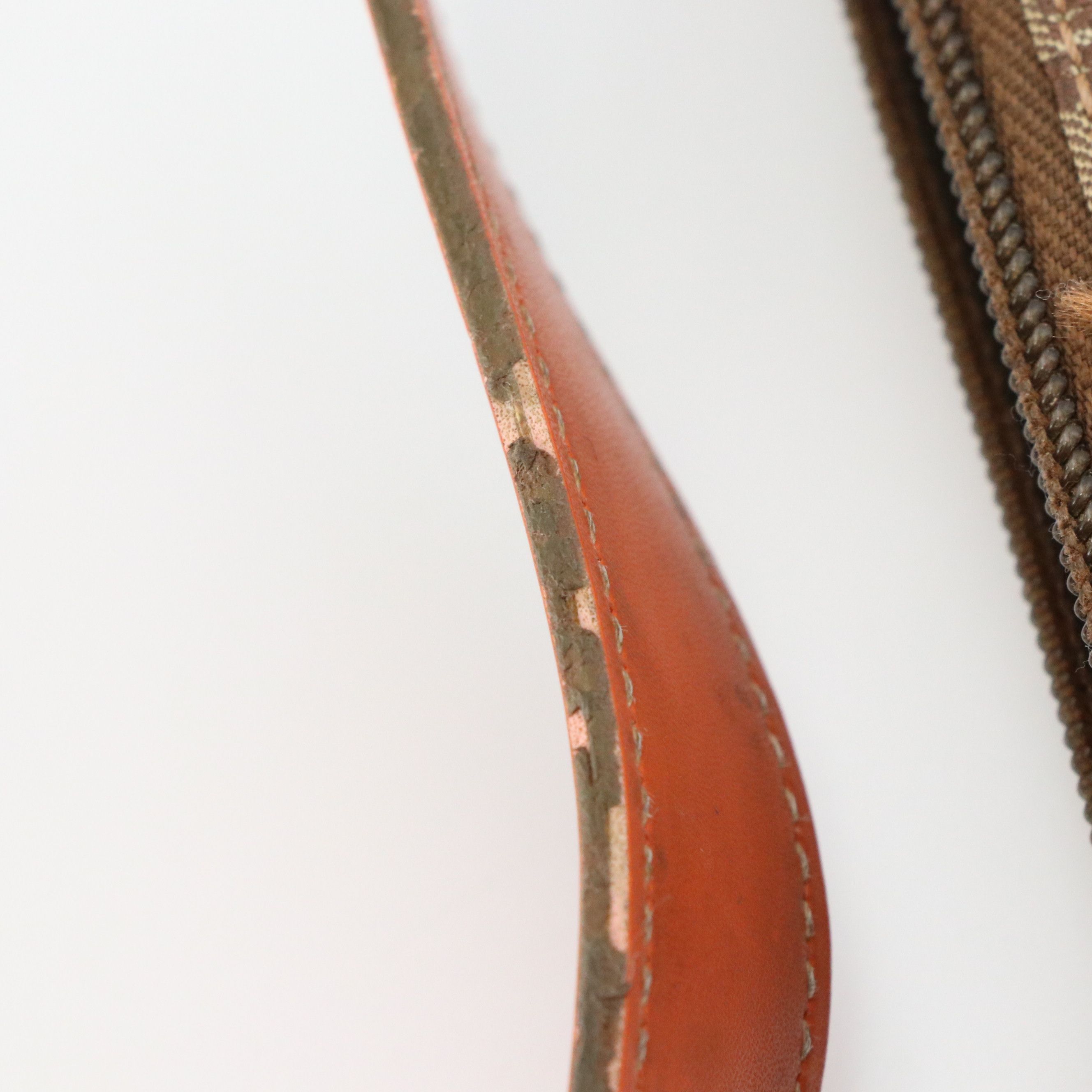 Tommy Hilfiger Small Shoulder Bag in Brown TH Monogram and Orange Faux-Leather