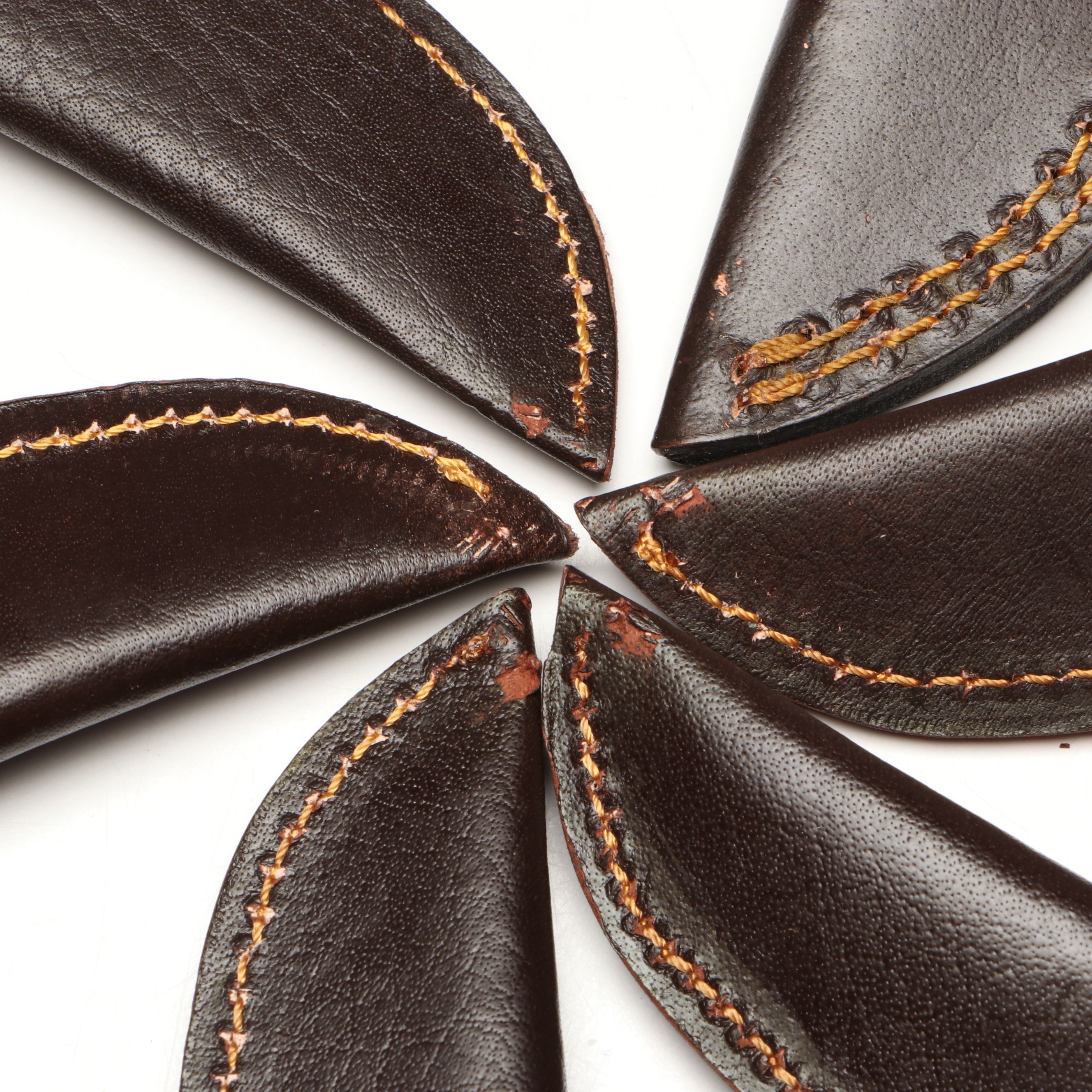 Damascus Steel Skinner and Hunting Knives in Leather Scabbards