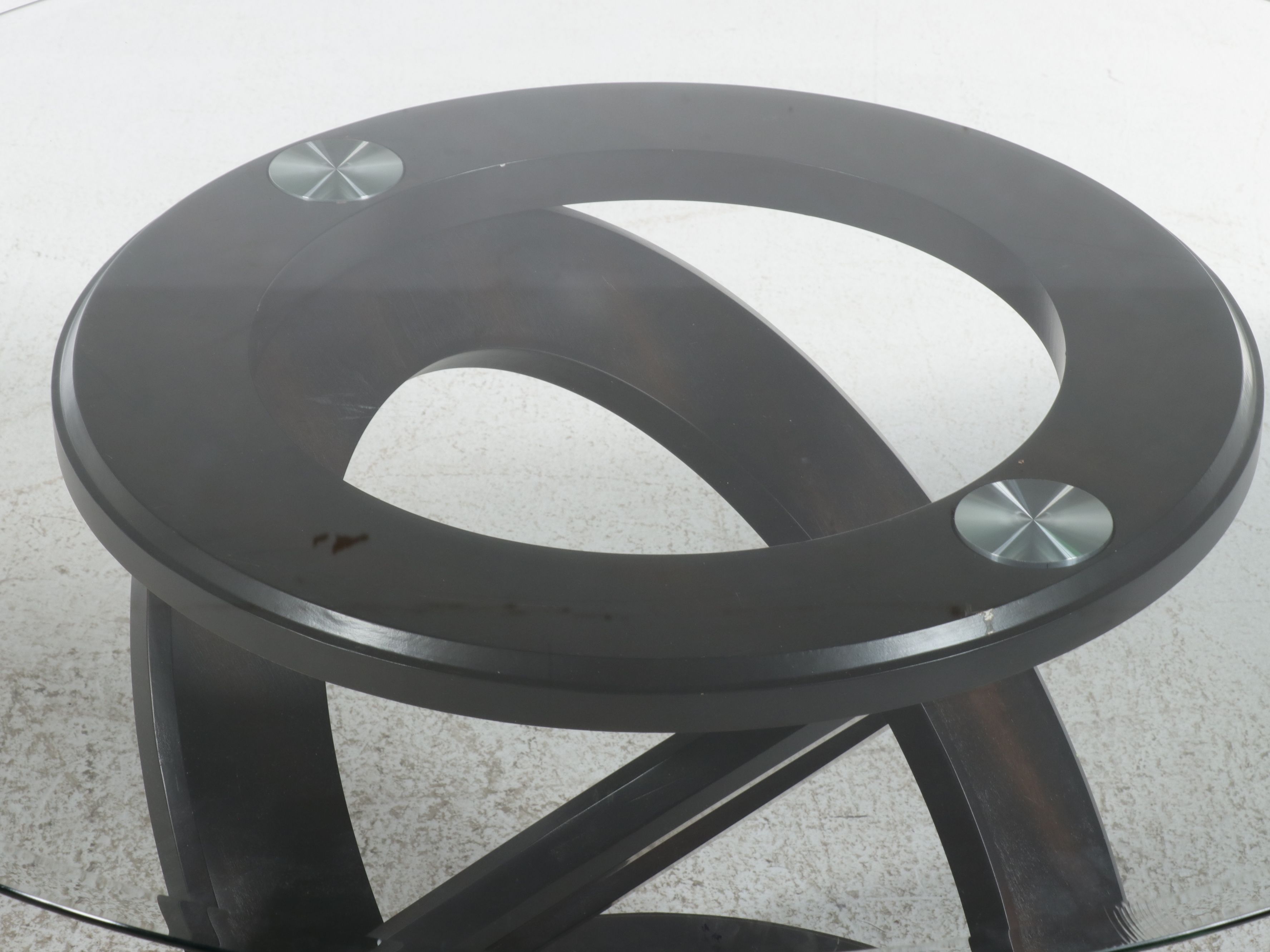 Contemporary Five-Piece Dining Set with Sculptural Infinity-Loop Pedestal Table