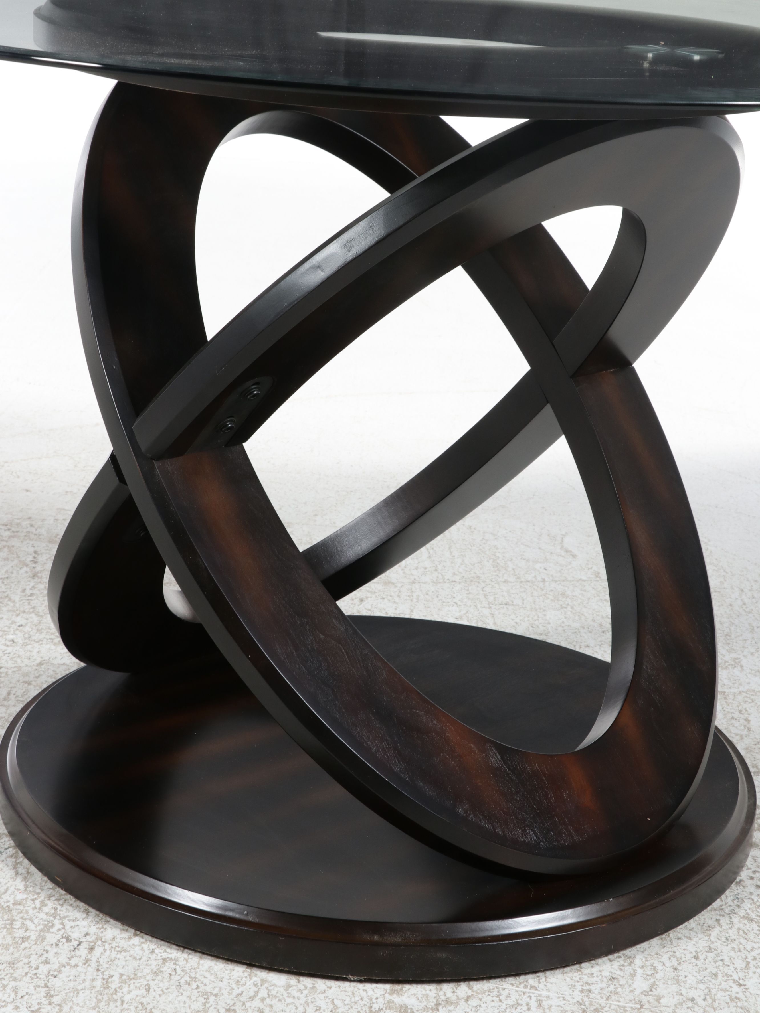 Contemporary Five-Piece Dining Set with Sculptural Infinity-Loop Pedestal Table