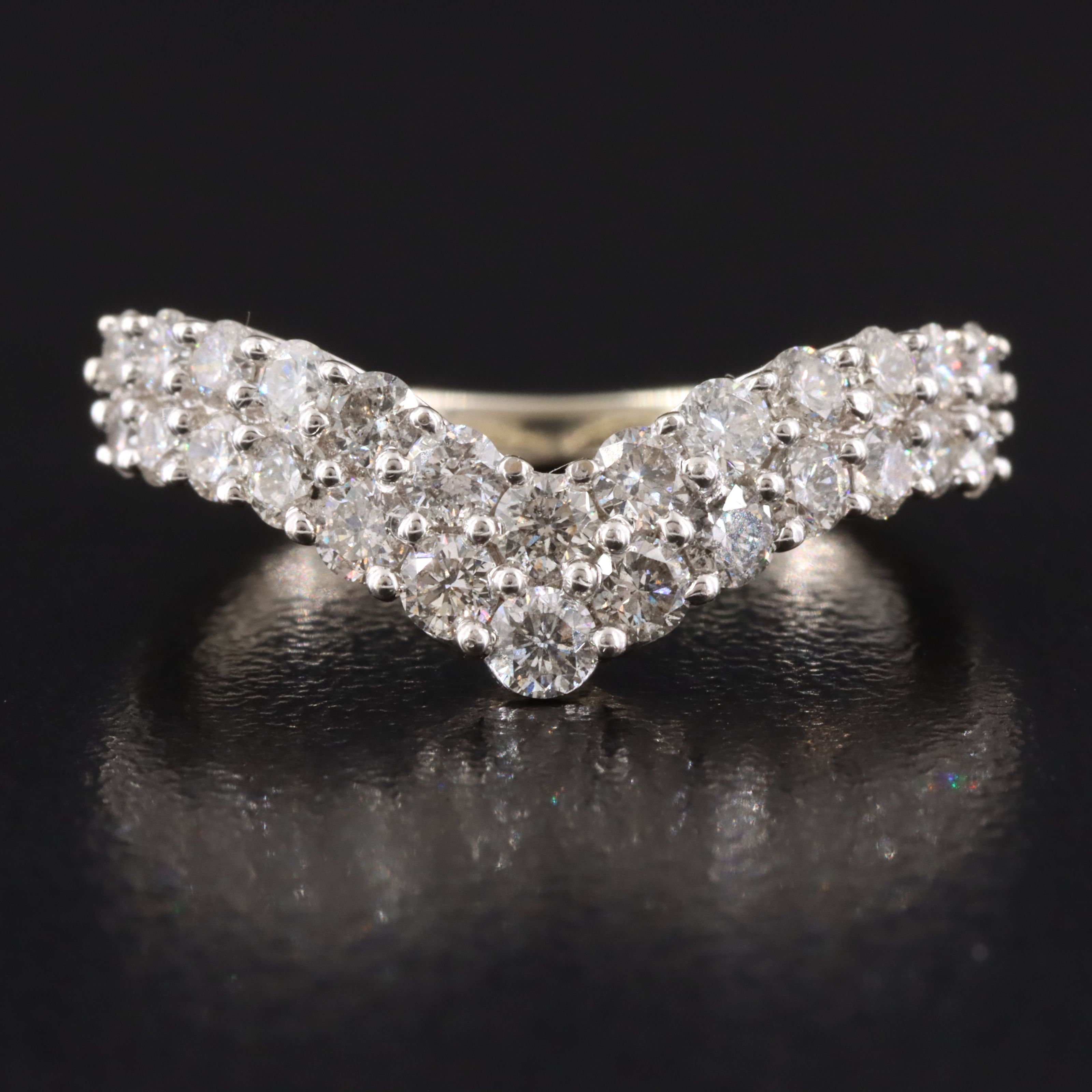 14K 1.00 CTW Diamond Chevron Ring